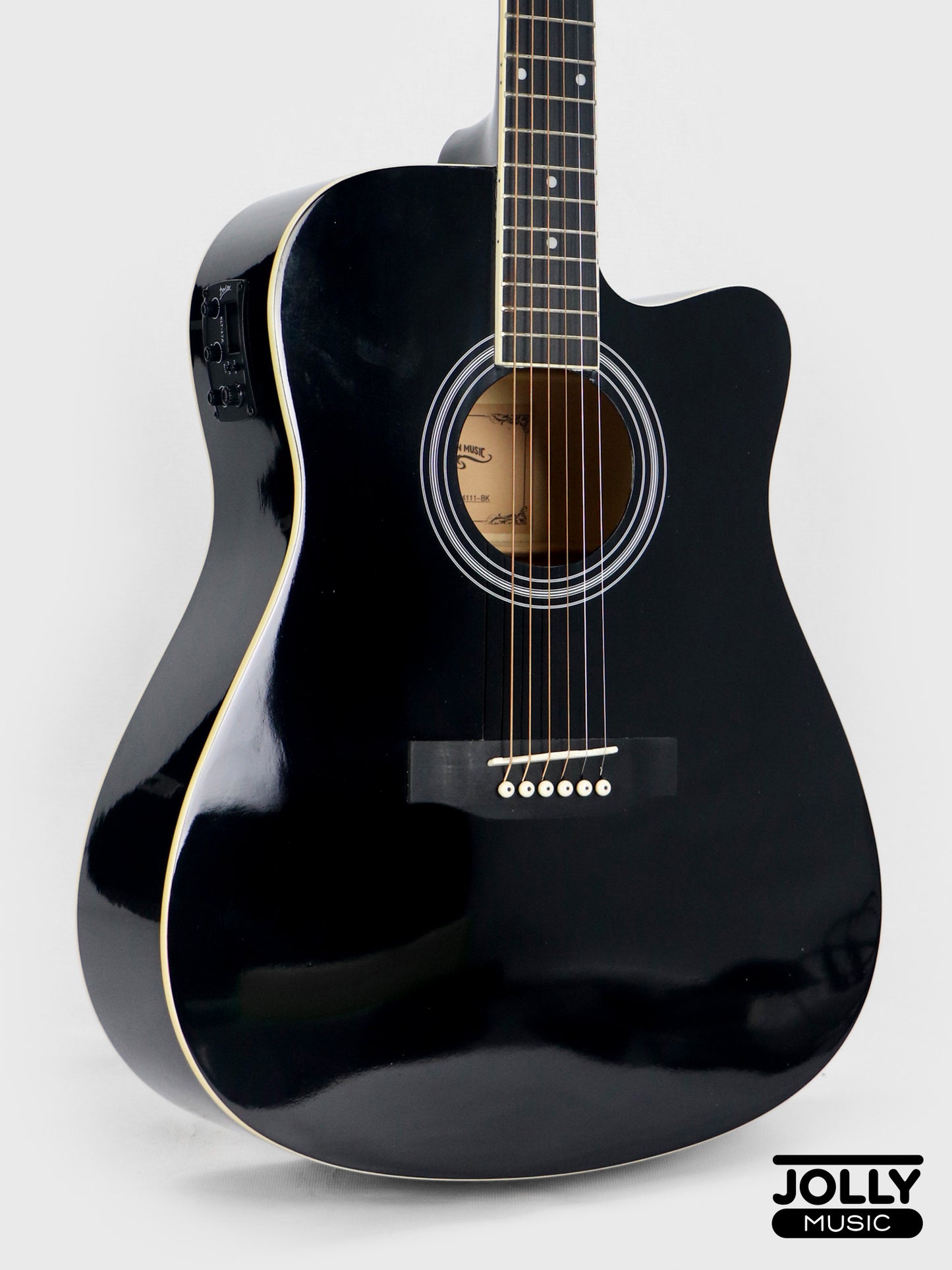 Caravan HS-4111 EQ Acoustic Electric Guitar - Black