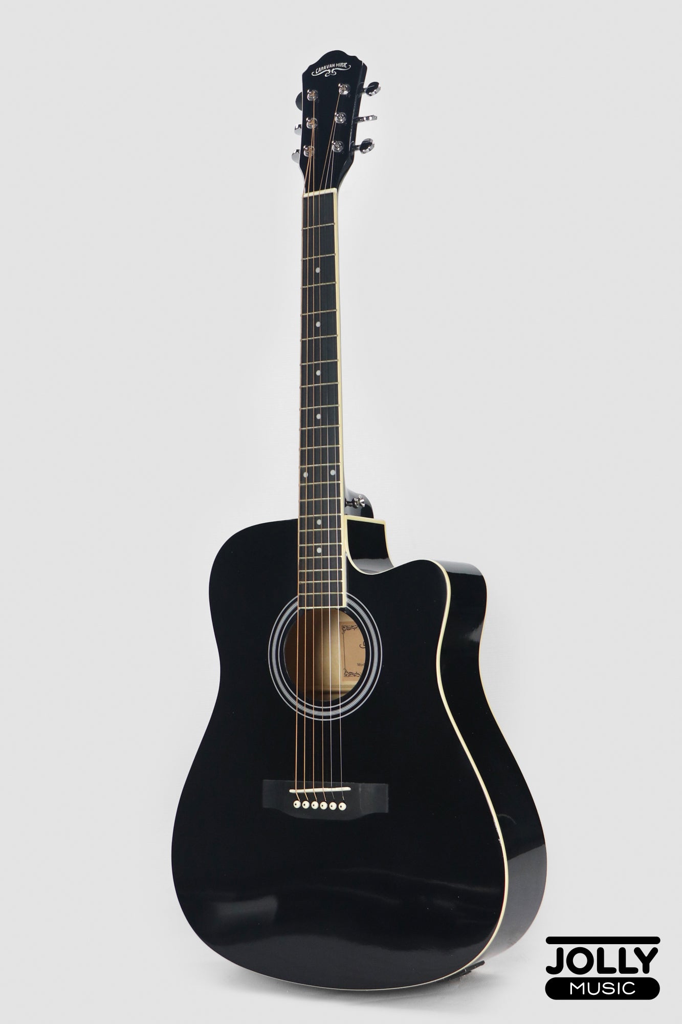 Caravan HS-4111 EQ Acoustic Electric Guitar - Black