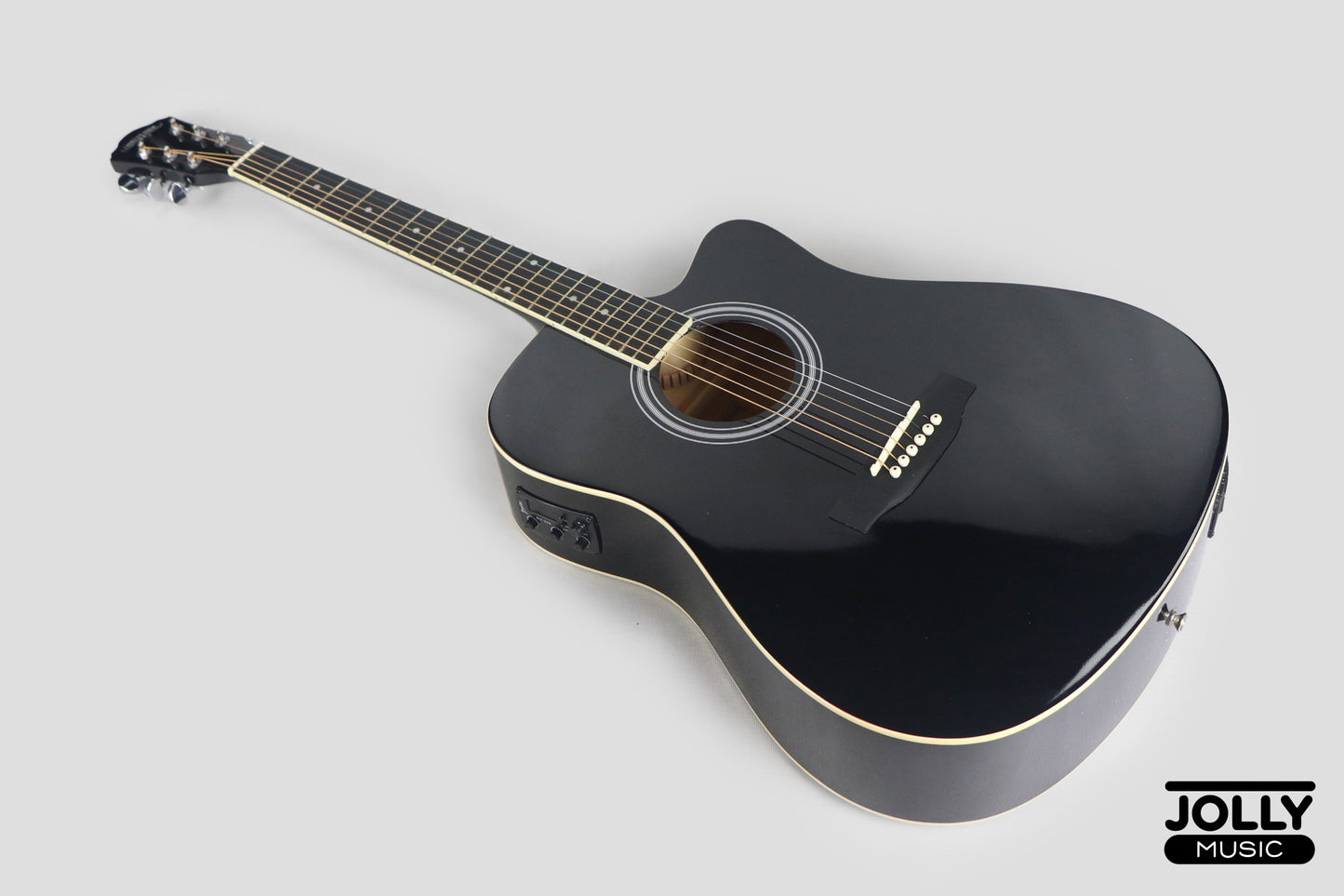Caravan HS-4111 EQ Acoustic Electric Guitar - Black