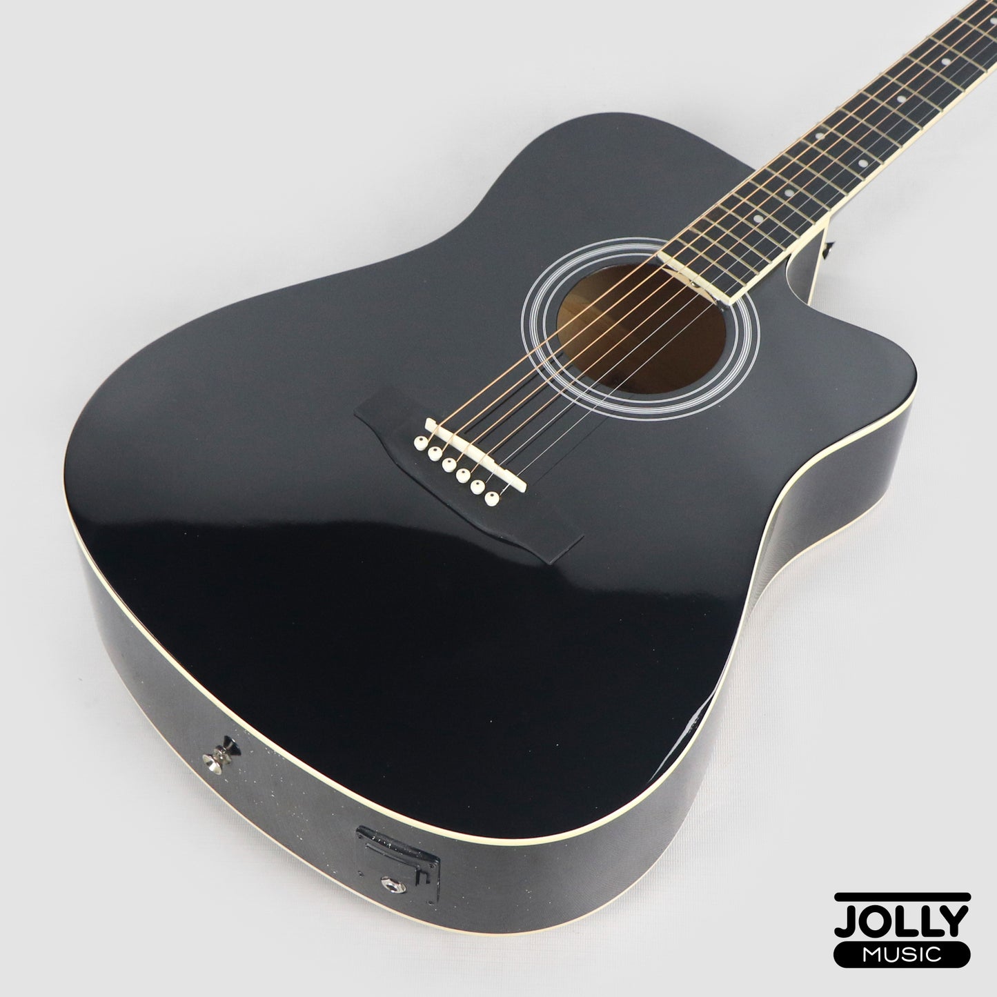 Caravan HS-4111 EQ Acoustic Electric Guitar - Black