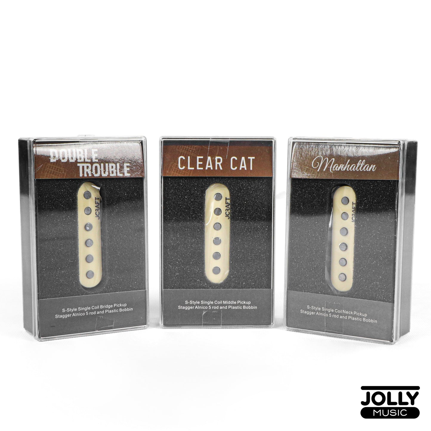 JCraft Classic Alnico Strat Pickup Set - Double Trouble Bridge + Clear Cat Mid + Manhattan Neck