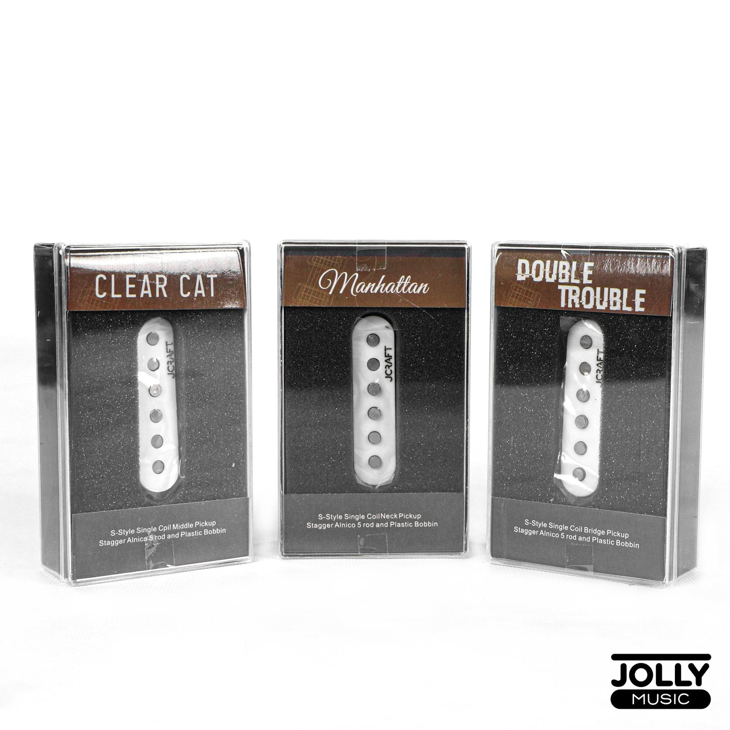 JCraft Classic Alnico Strat Pickup Set - Double Trouble Bridge + Clear Cat Mid + Manhattan Neck