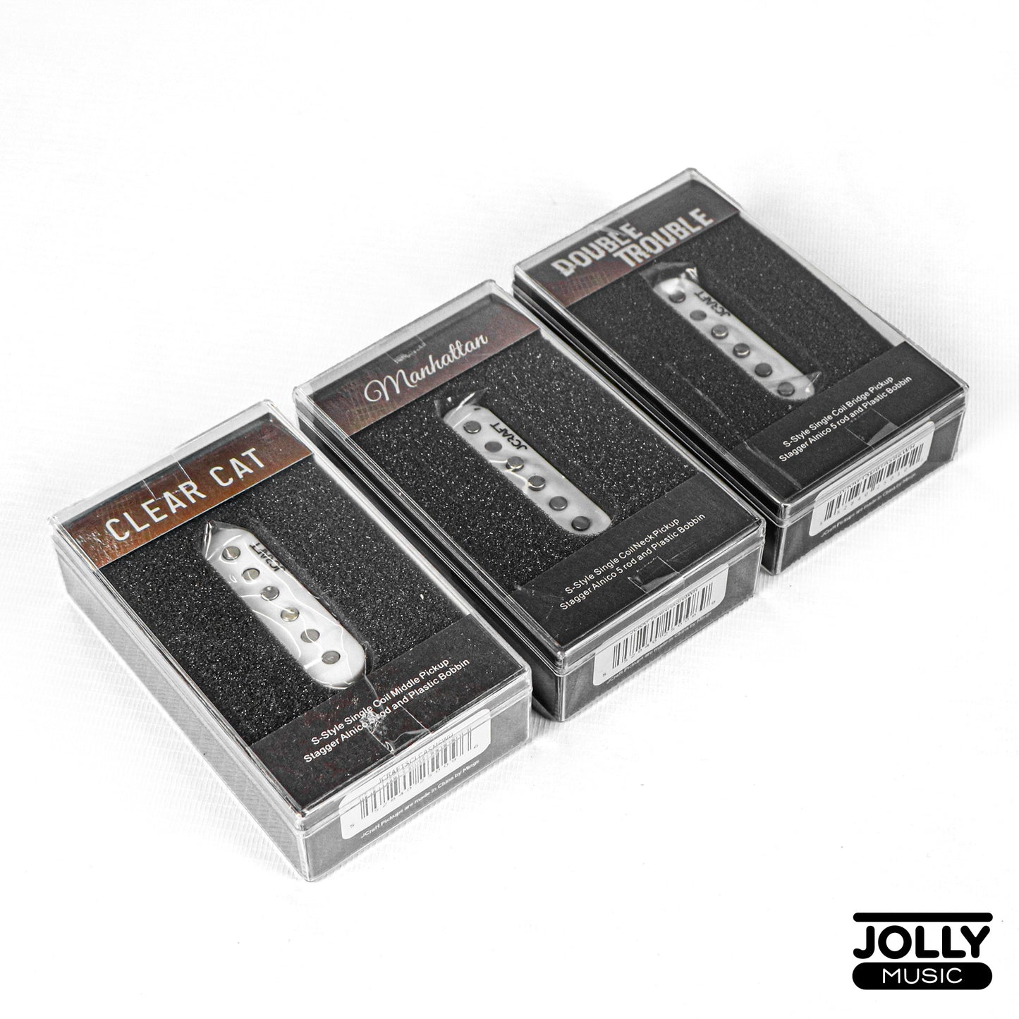 JCraft Classic Alnico Strat Pickup Set - Double Trouble Bridge + Clear Cat Mid + Manhattan Neck