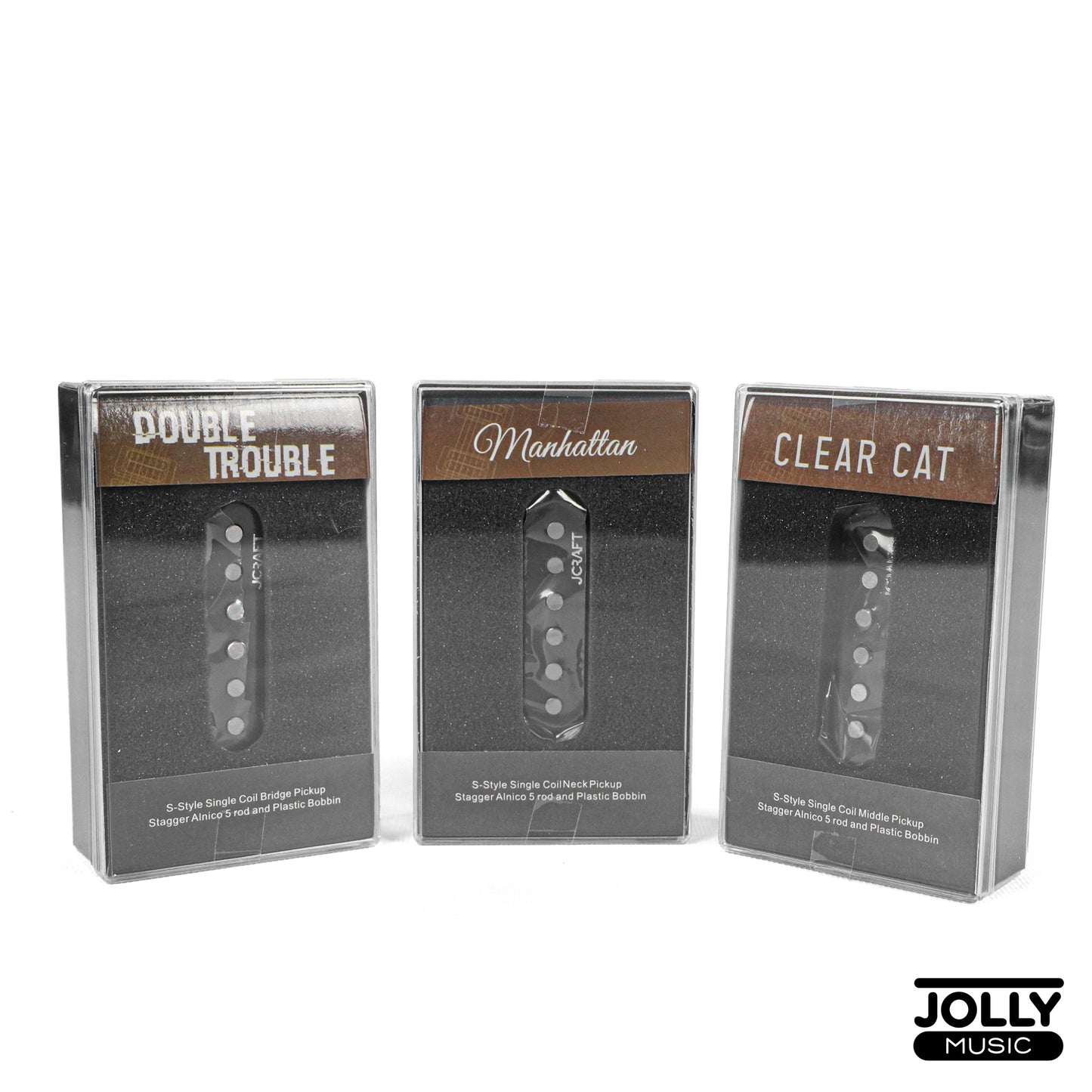 JCraft Classic Alnico Strat Pickup Set - Double Trouble Bridge + Clear Cat Mid + Manhattan Neck