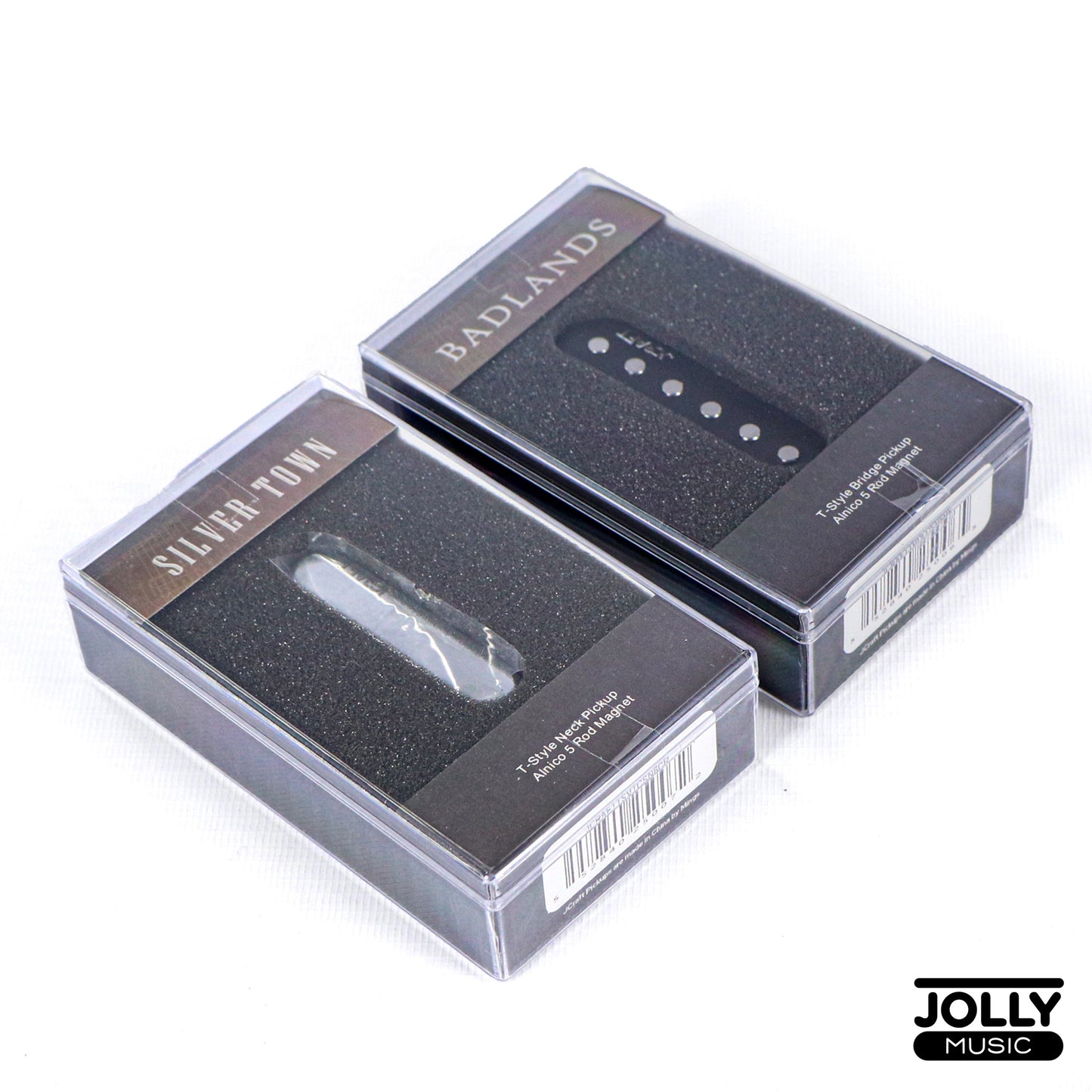 JCraft Classic Alnico Tele Pickup Set - silvertown neck + badlands bridge - Chrome / Black