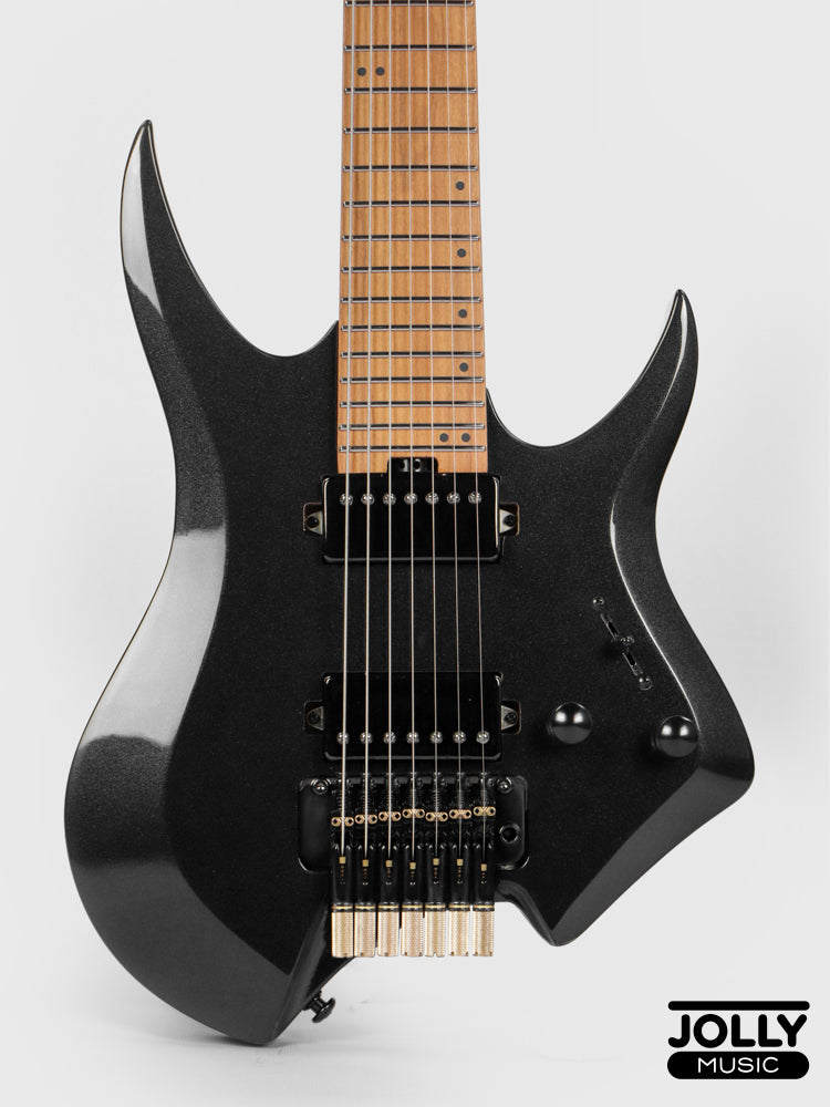JCraft Aeon Headless 7-Str Trem Electric Guitar HT7-3 - Black Metallic