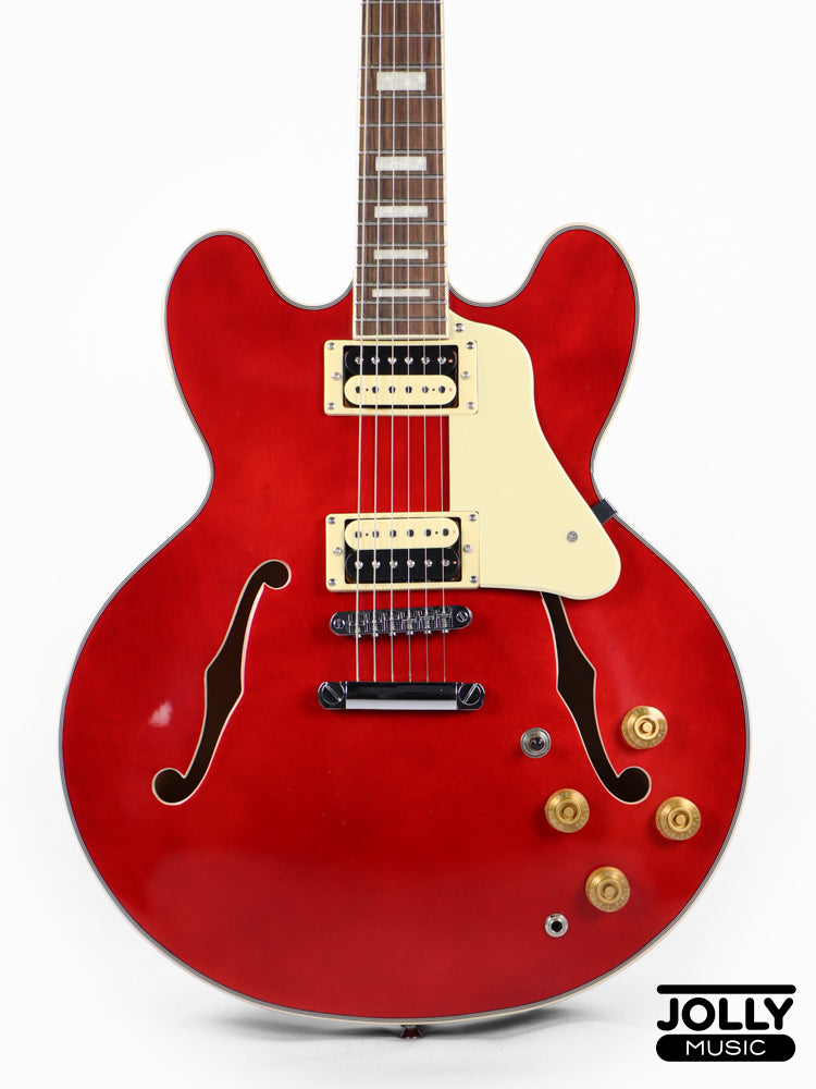 JCraft AR-3 JM Semi-Hollow Electric Guitar - Cherry