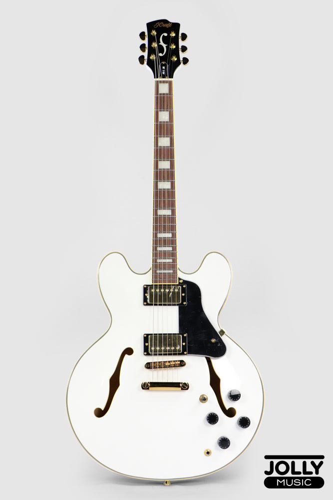JCraft AR-3 JM Semi-Hollow Electric Guitar - White