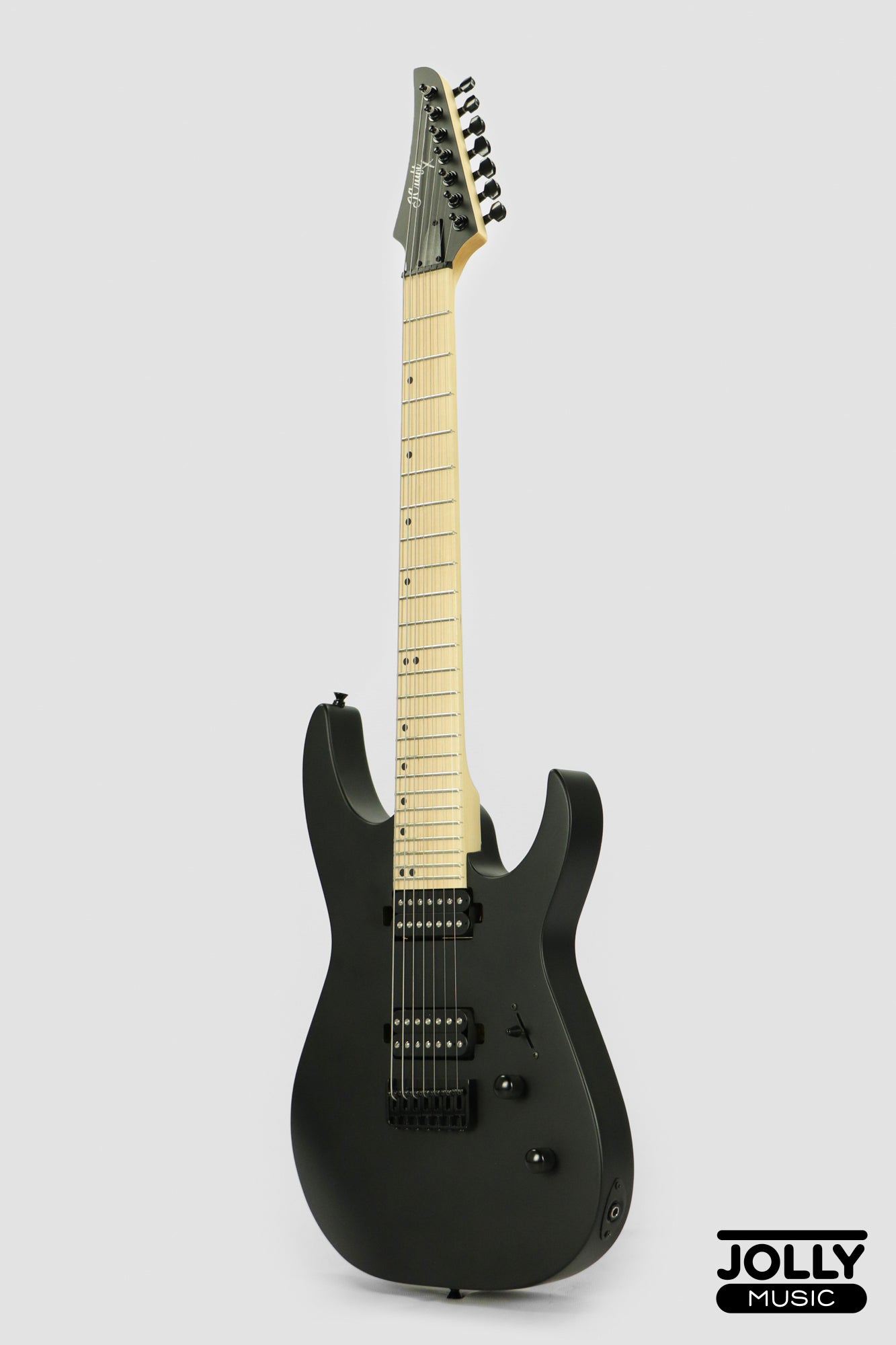 JCraft X Series Bushido BX7-1T 7-String Super S-Style Electric Guitar - Satin Black