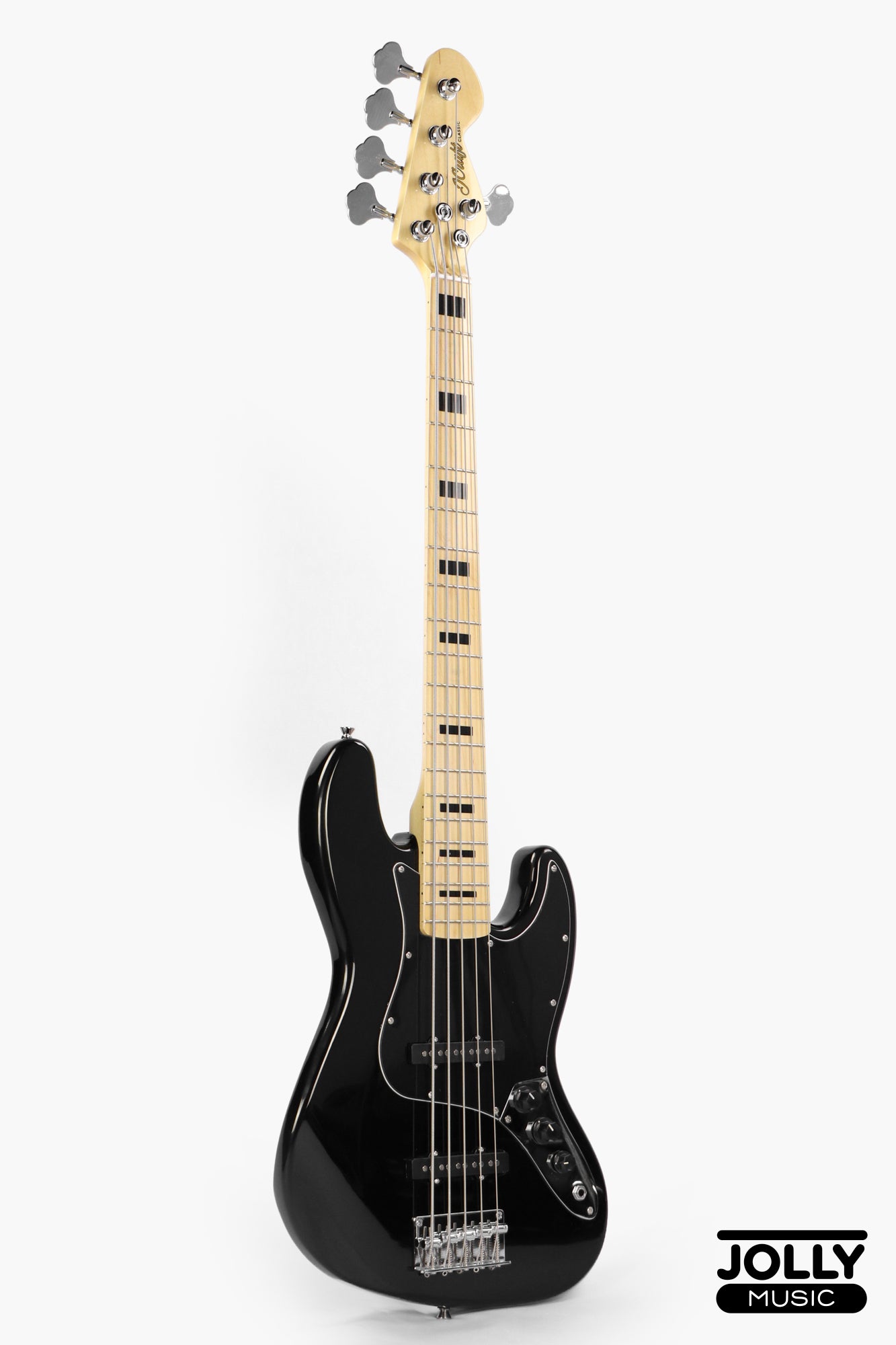 JCraft JB-1 J-Offset 5-String Bass Guitar with Gigbag - Black