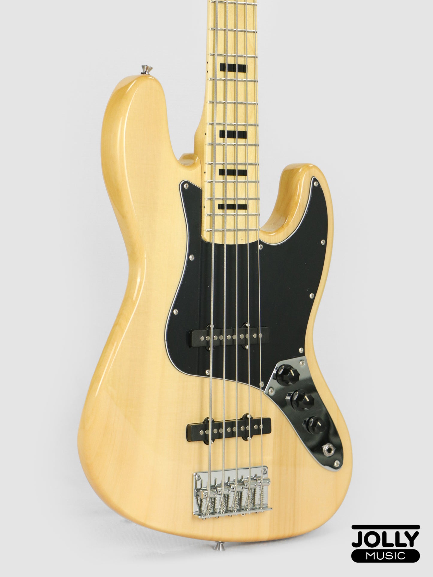 JCraft JB-1 J-Offset 5-String Bass Guitar with Gigbag - Natural
