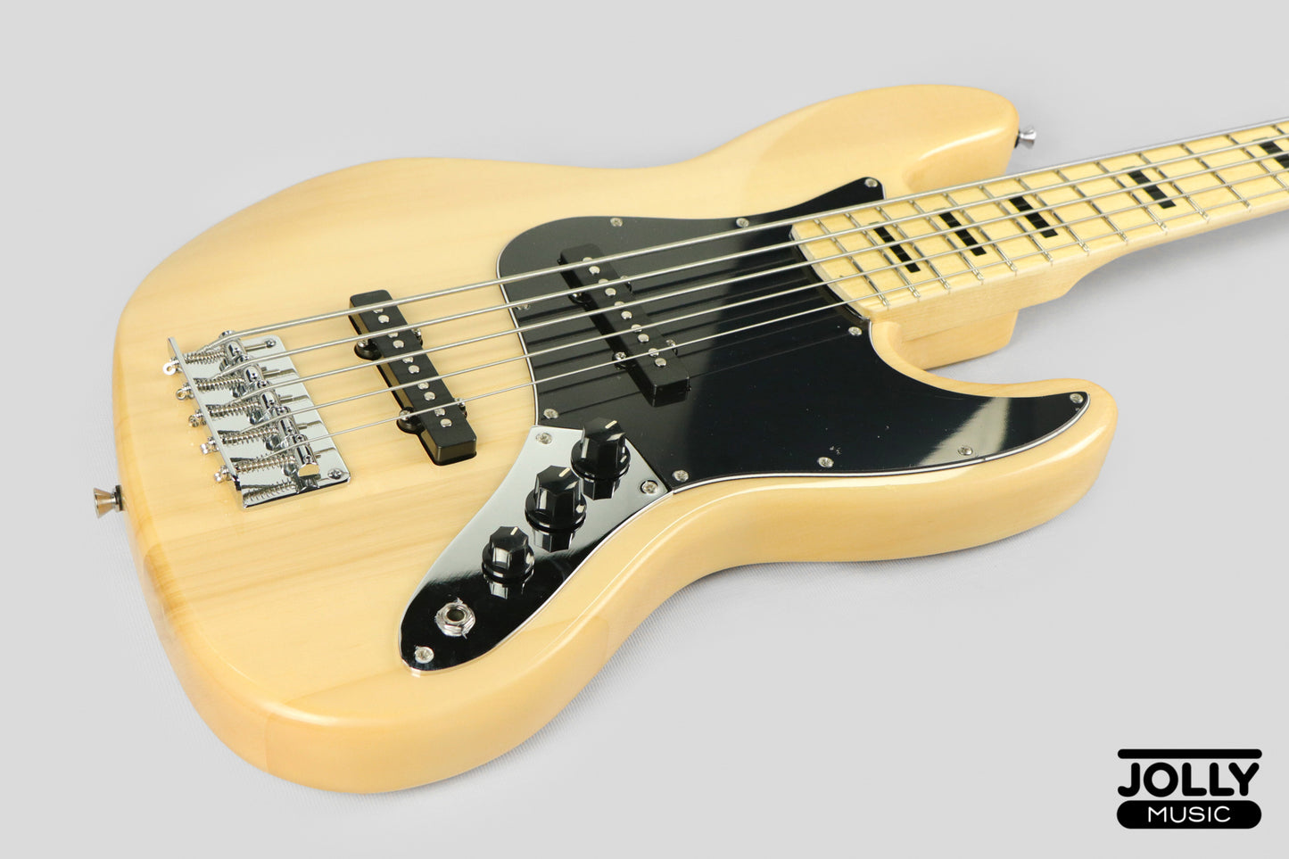 JCraft JB-1 J-Offset 5-String Bass Guitar with Gigbag - Natural