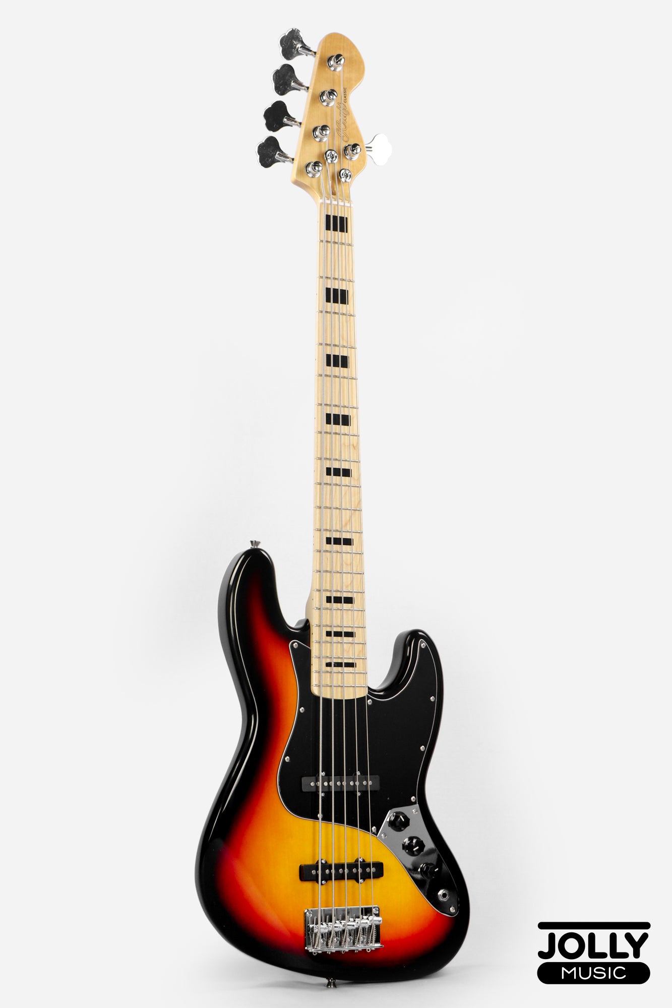 JCraft JB-1 J-Offset 5-String Bass Guitar with Gigbag - Sunburst