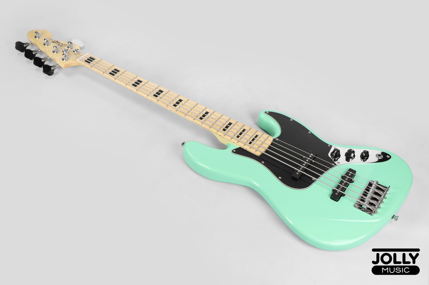 JCraft JB-1 J-Offset 5-String Bass Guitar with Gigbag - Surf Green