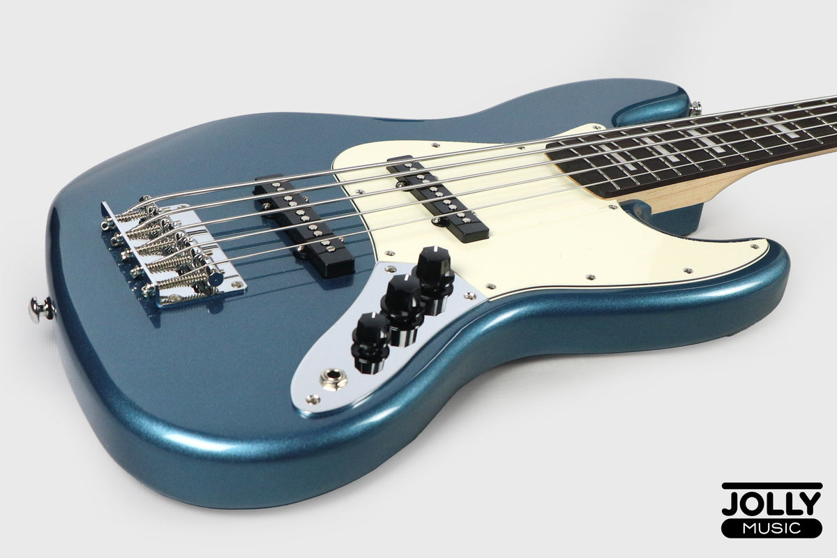 JCraft JB-2 5-String Bass 2026 - Rosewood / Metallic Blue