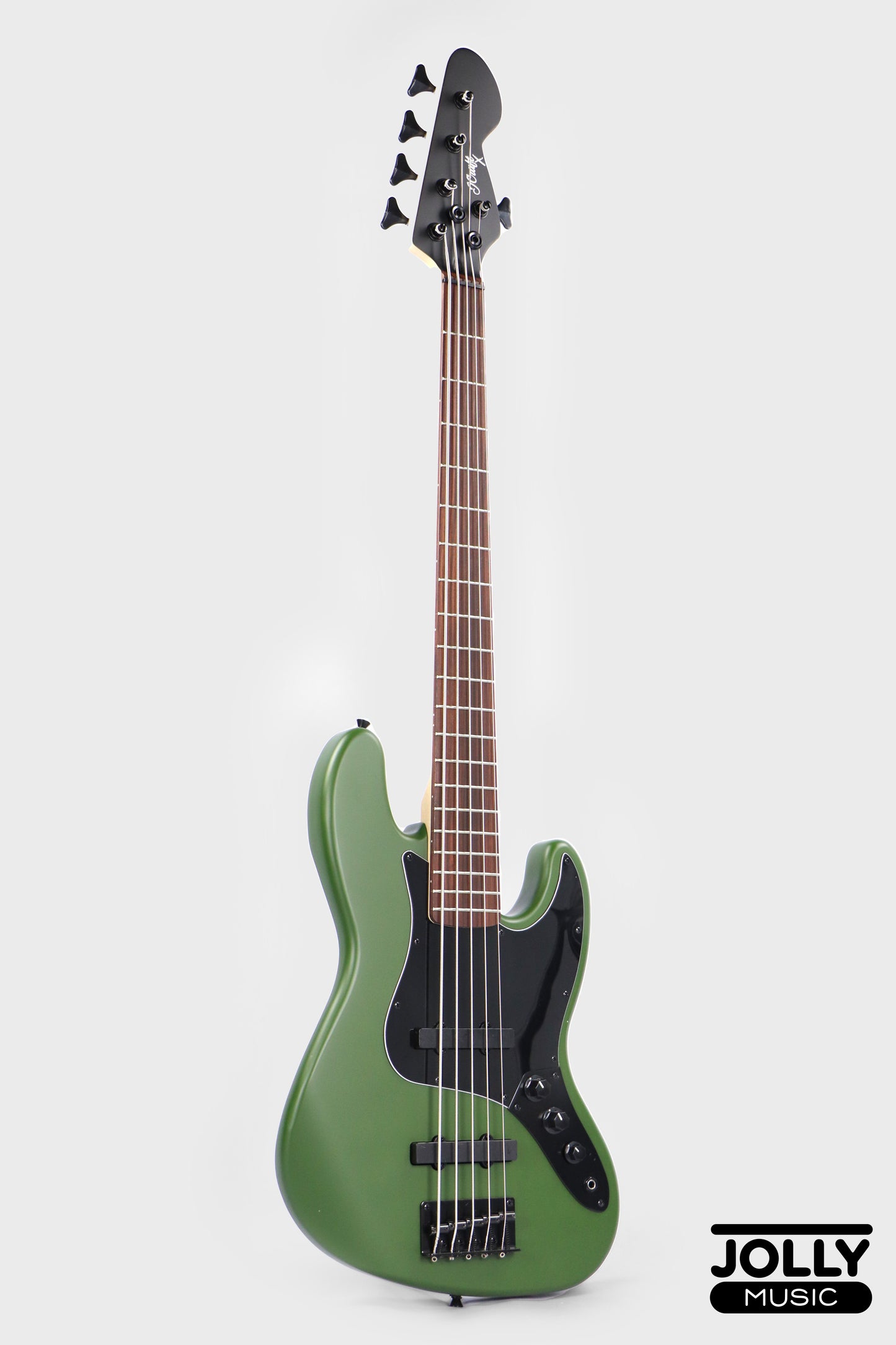 JCraft X Series JBX-1 5-String Bass Guitar - Army Green