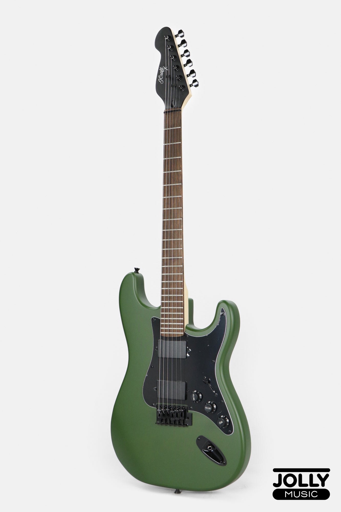 JCraft X Series LSX-1 HH Modern S-Style Electric Guitar - Army Green