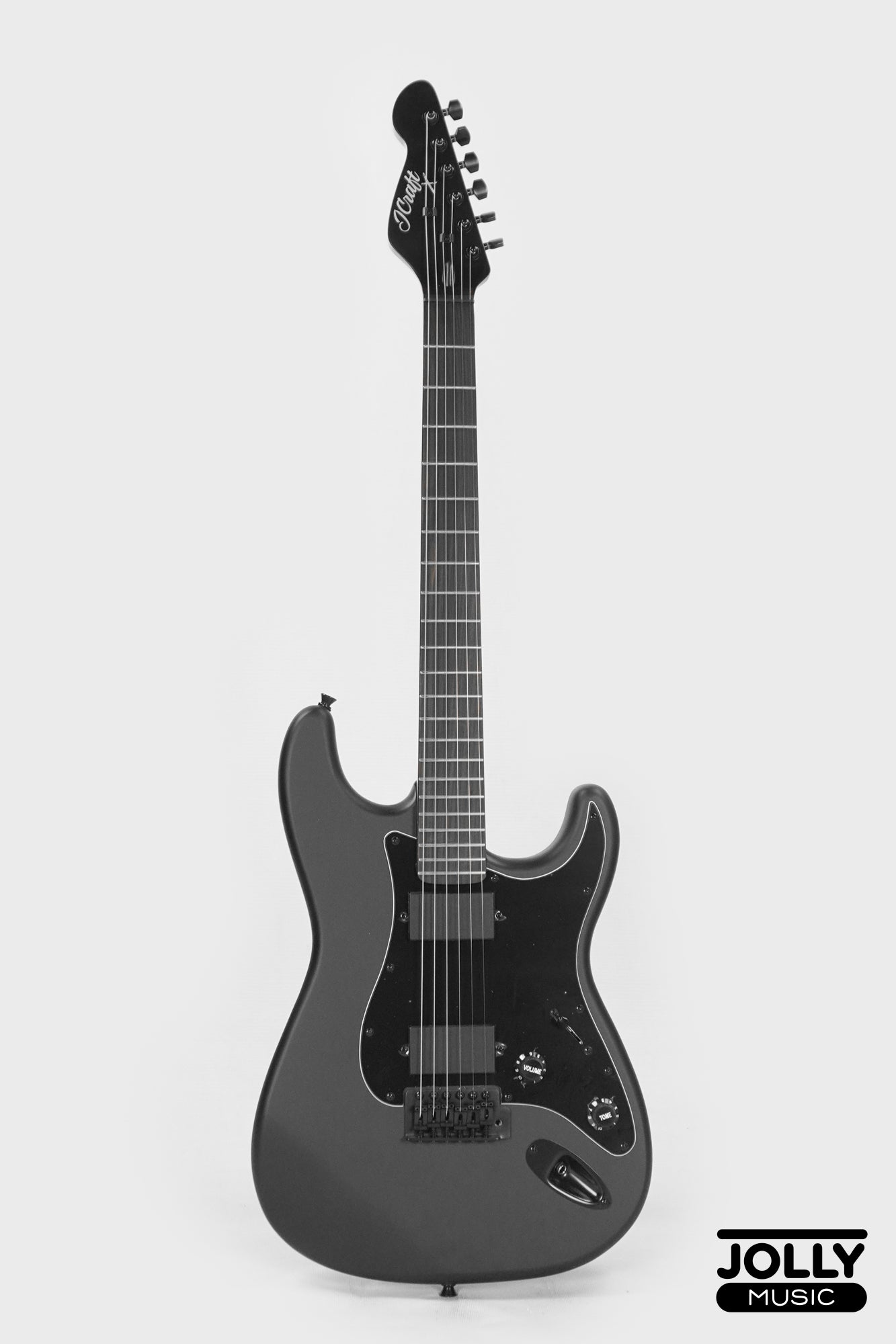 JCraft X Series LSX-2 HH Stratocaster Stainless Frets Electric Guitar - Matte Black