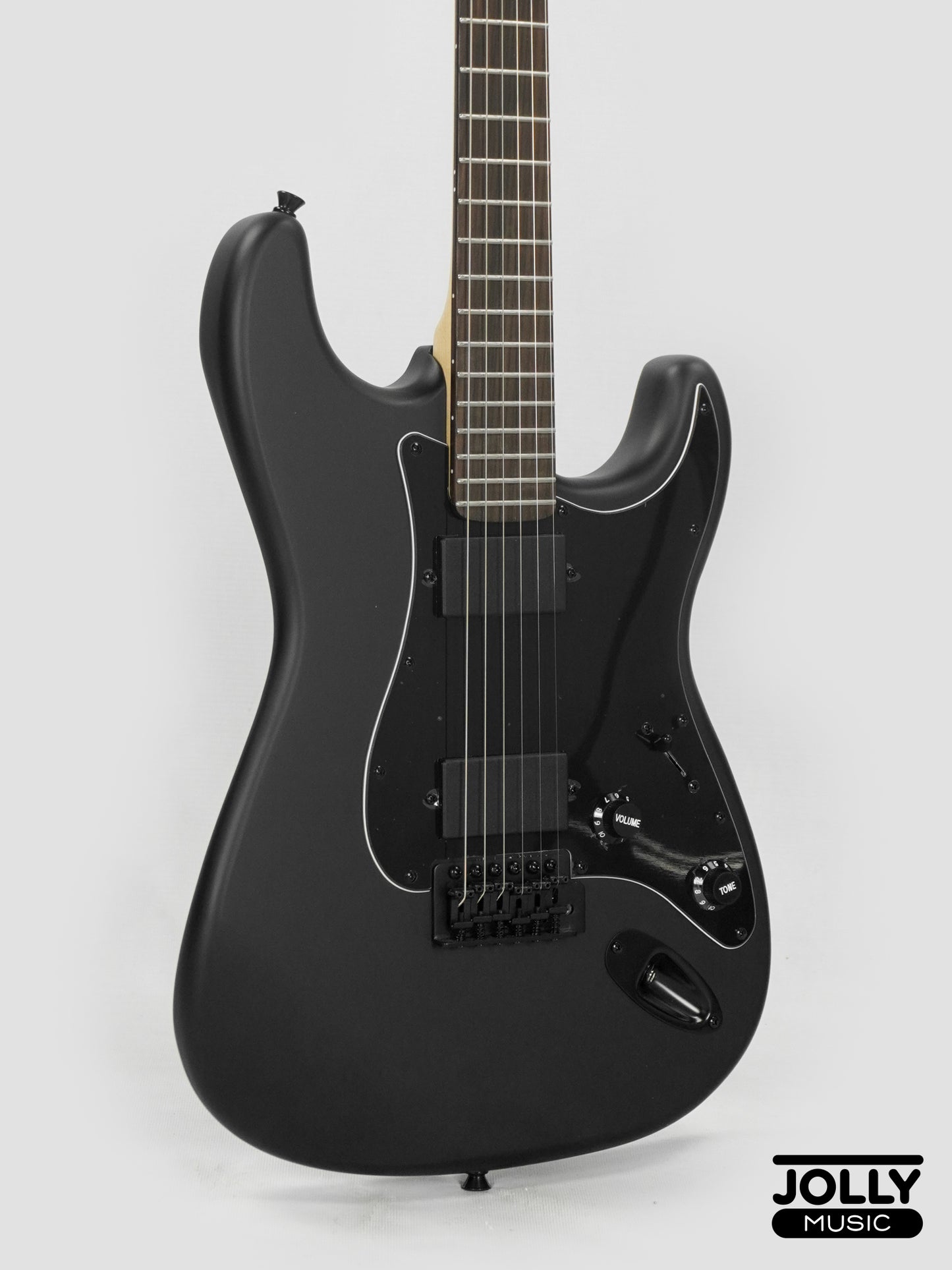 JCraft X Series LSX-2 HH Stratocaster Stainless Frets Electric Guitar - Matte Black