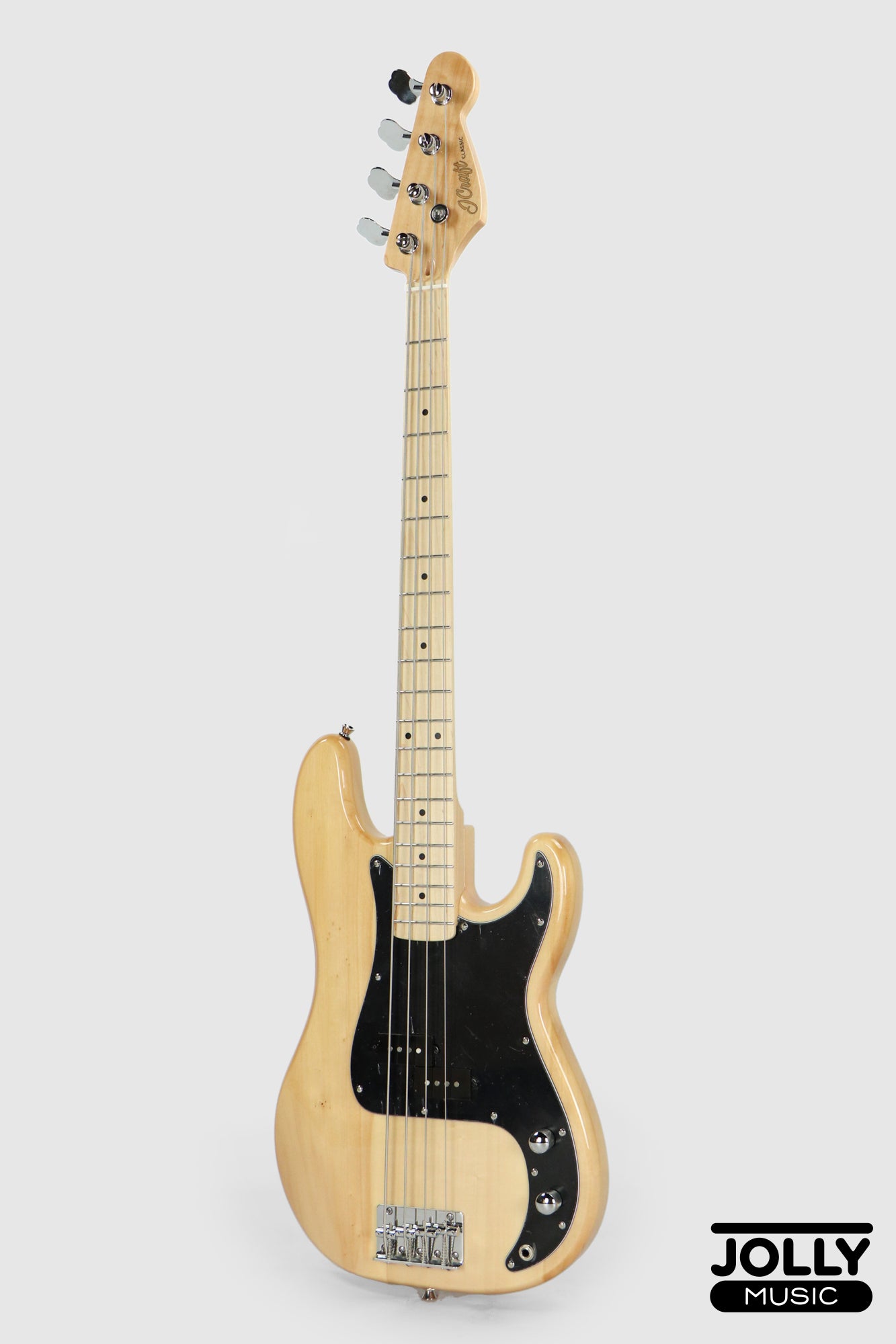 JCraft PB-2 4-String Stainless Frets Bass Guitar - Natural