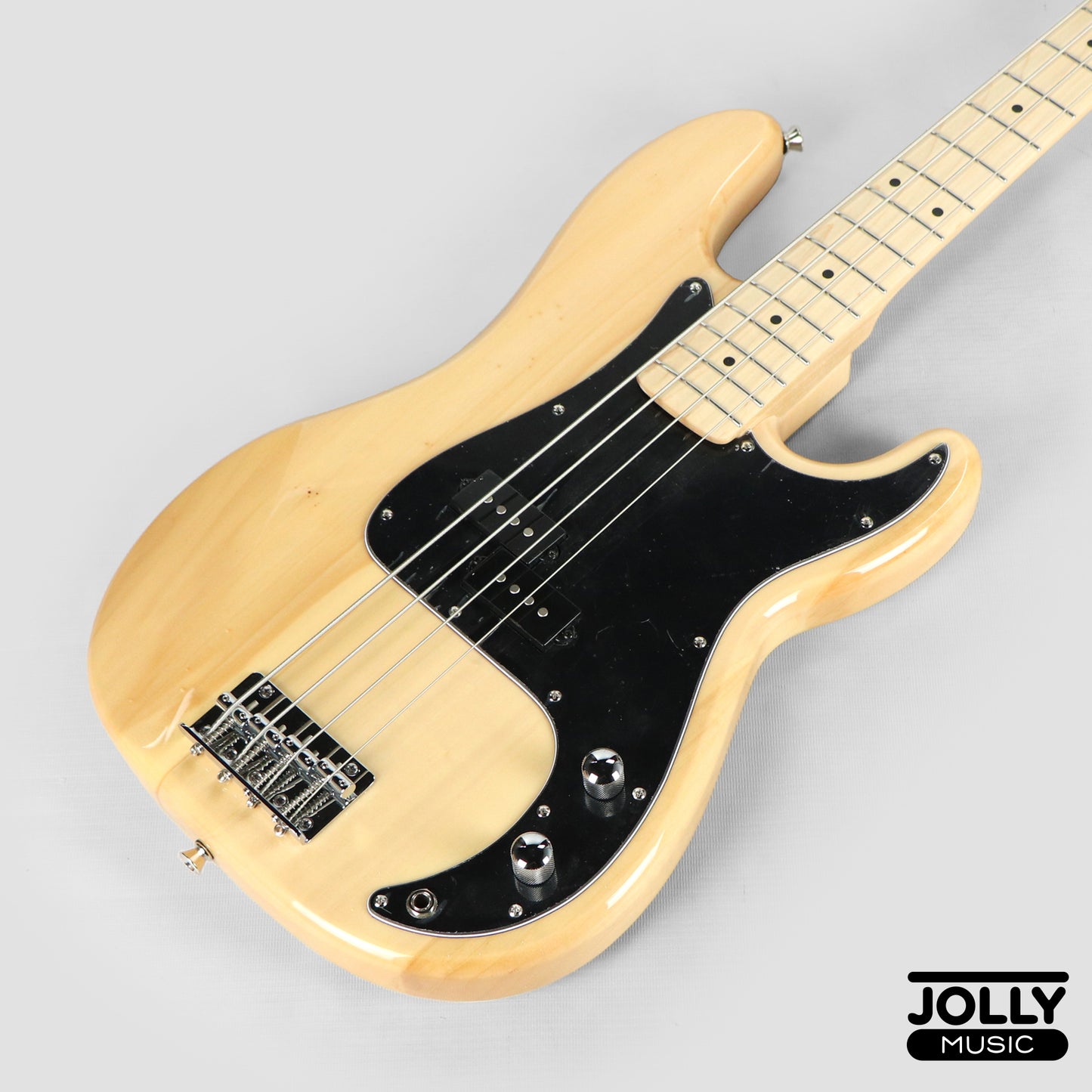 JCraft PB-2 4-String Stainless Frets Bass Guitar - Natural