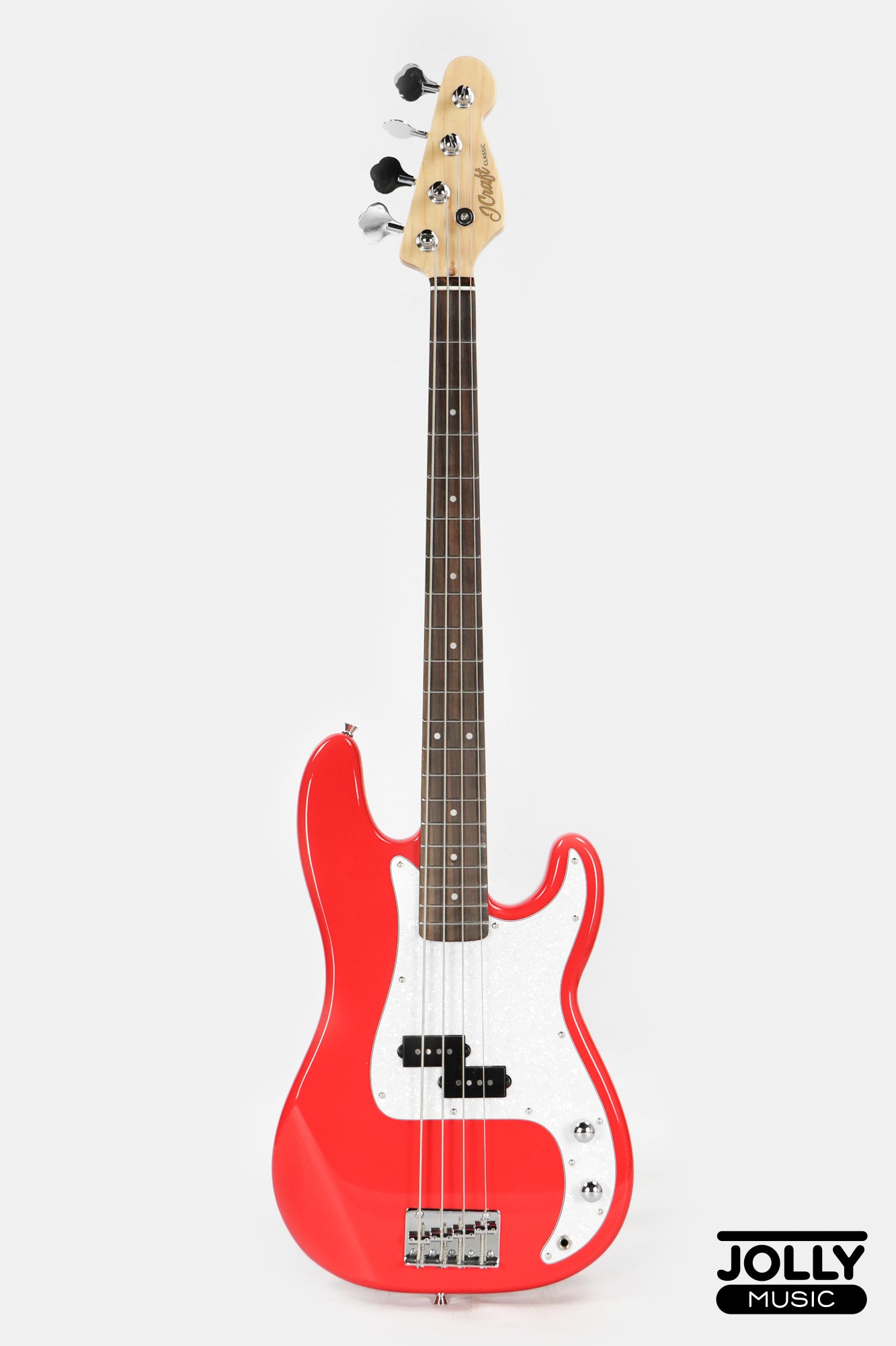 JCraft PB-2 4-String Stainless Frets Bass Guitar - Red