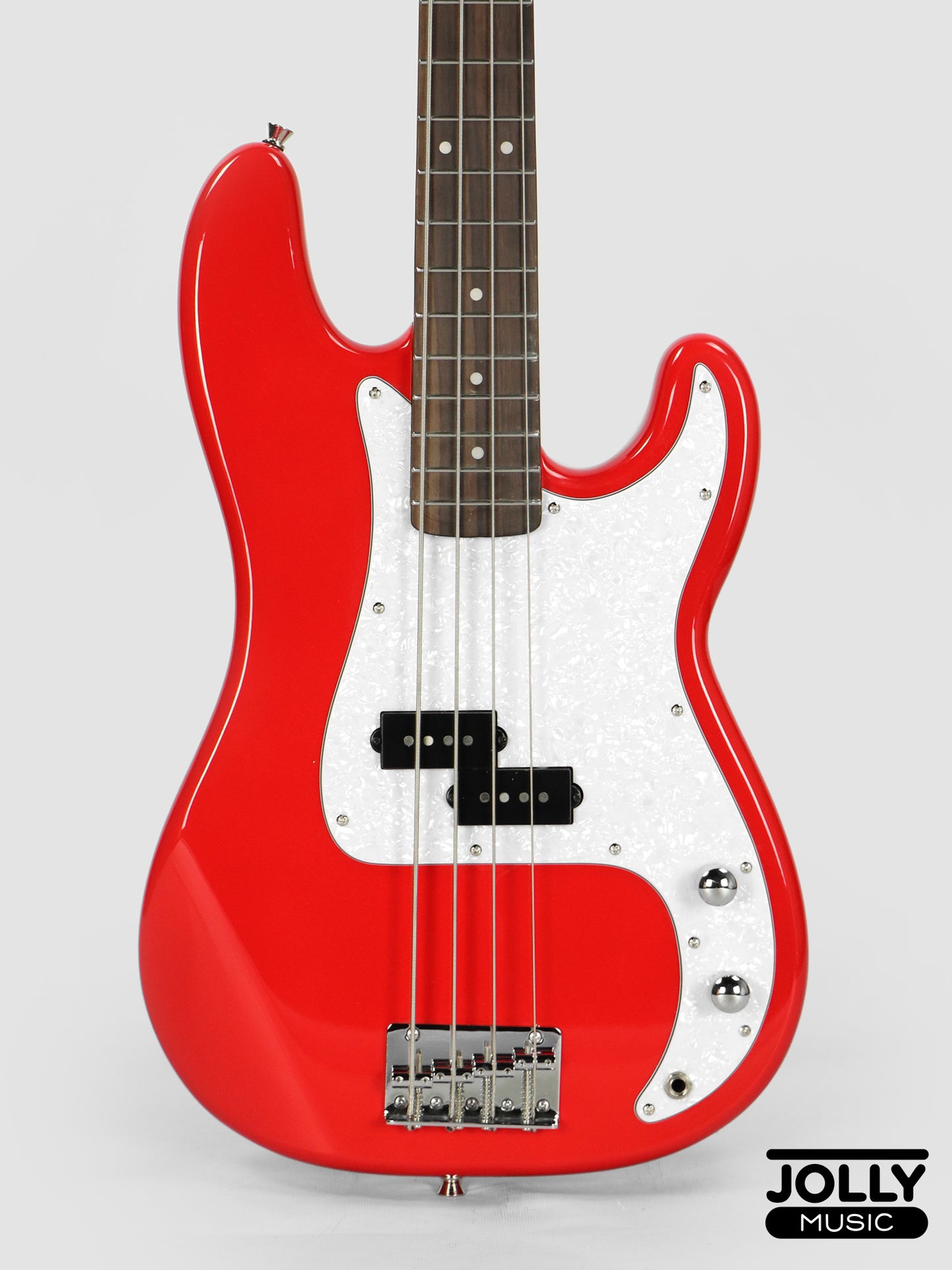 JCraft PB-2 4-String Stainless Frets Bass Guitar - Red