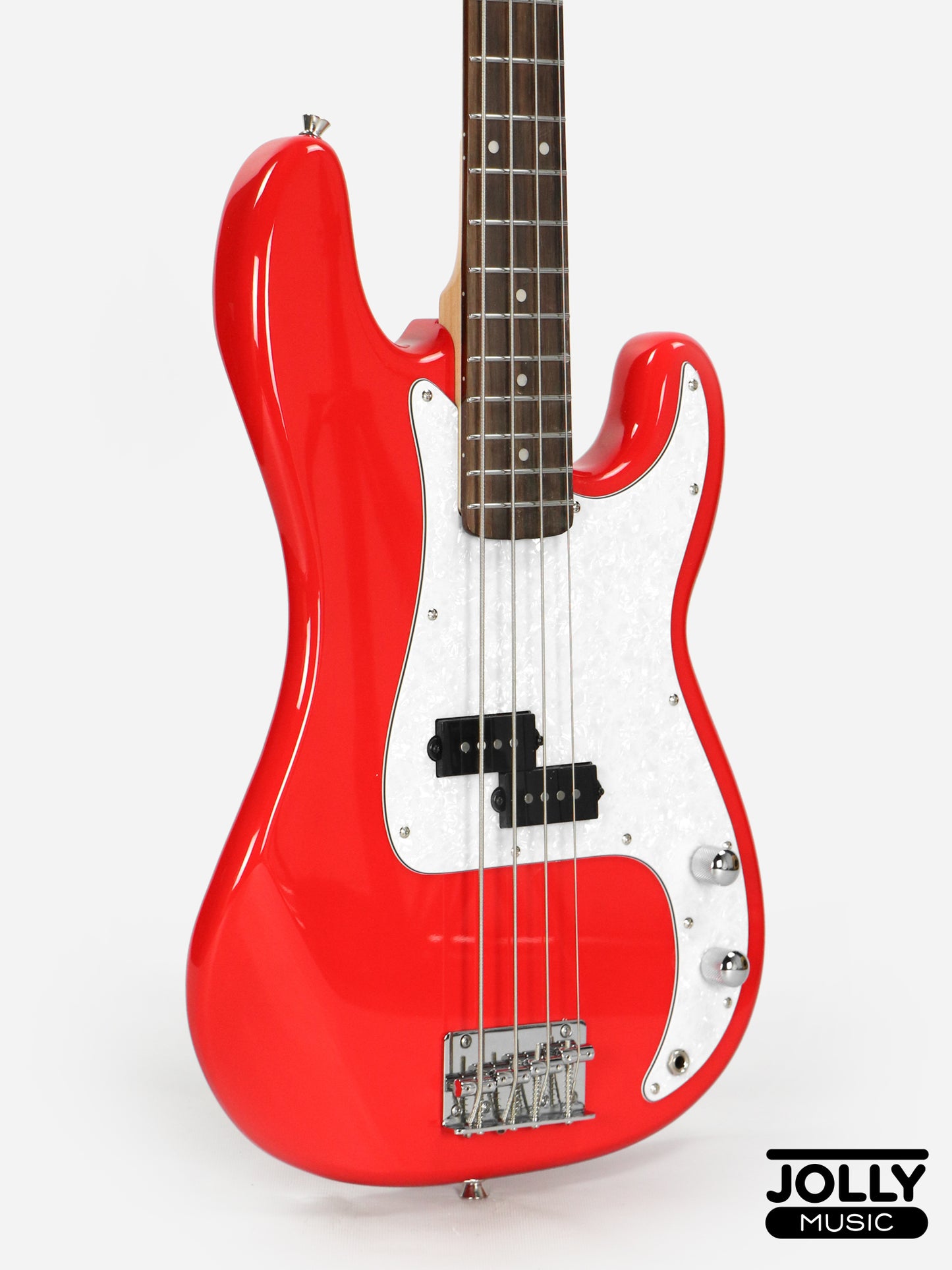 JCraft PB-2 4-String Stainless Frets Bass Guitar - Red