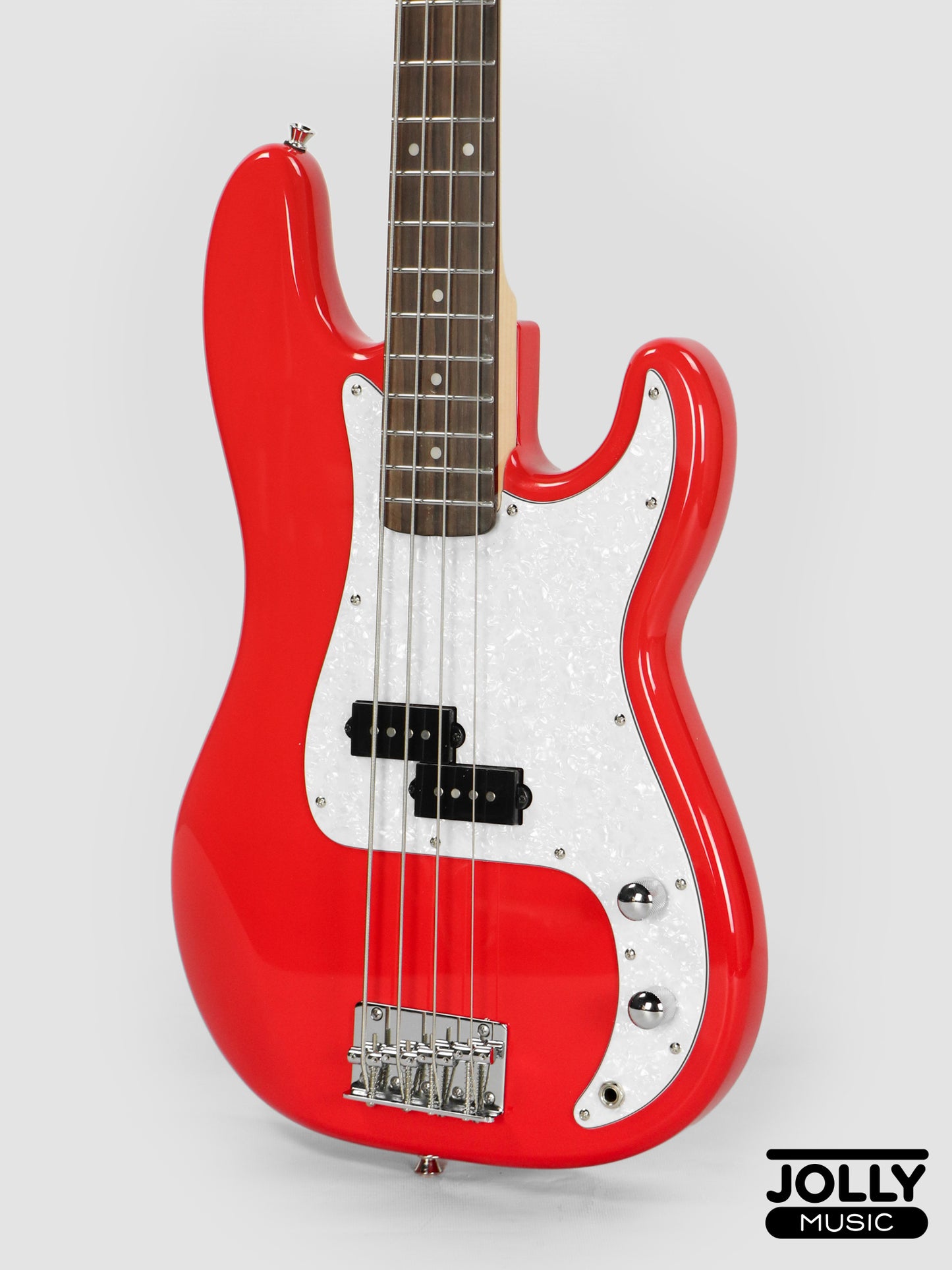 JCraft PB-2 4-String Stainless Frets Bass Guitar - Red