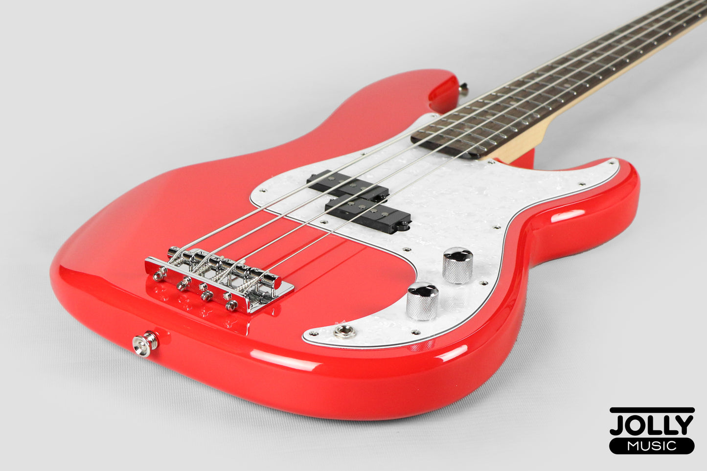 JCraft PB-2 4-String Stainless Frets Bass Guitar - Red