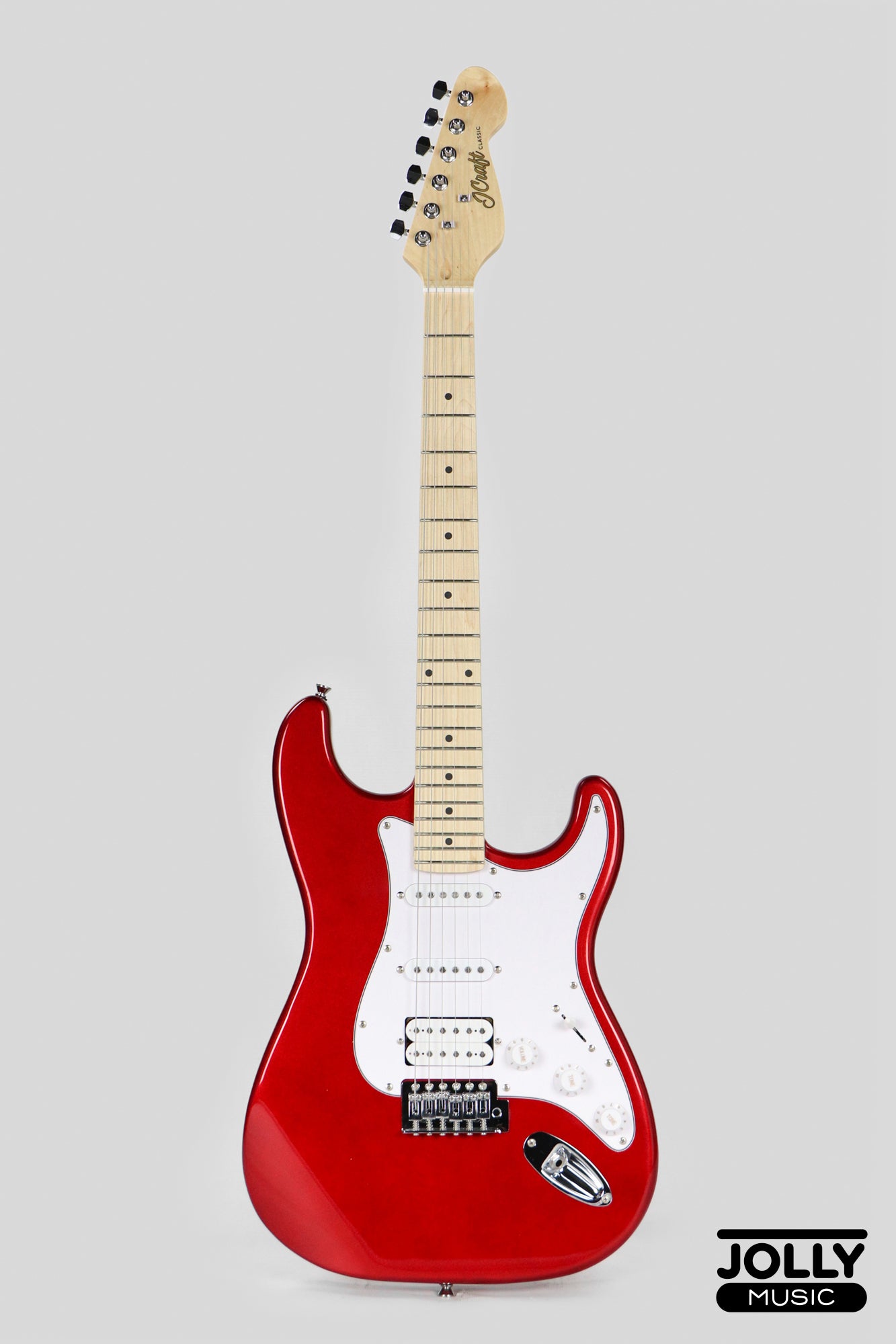 JCraft S-1H HSS Electric Guitar with Gigbag - Candy Apple Red