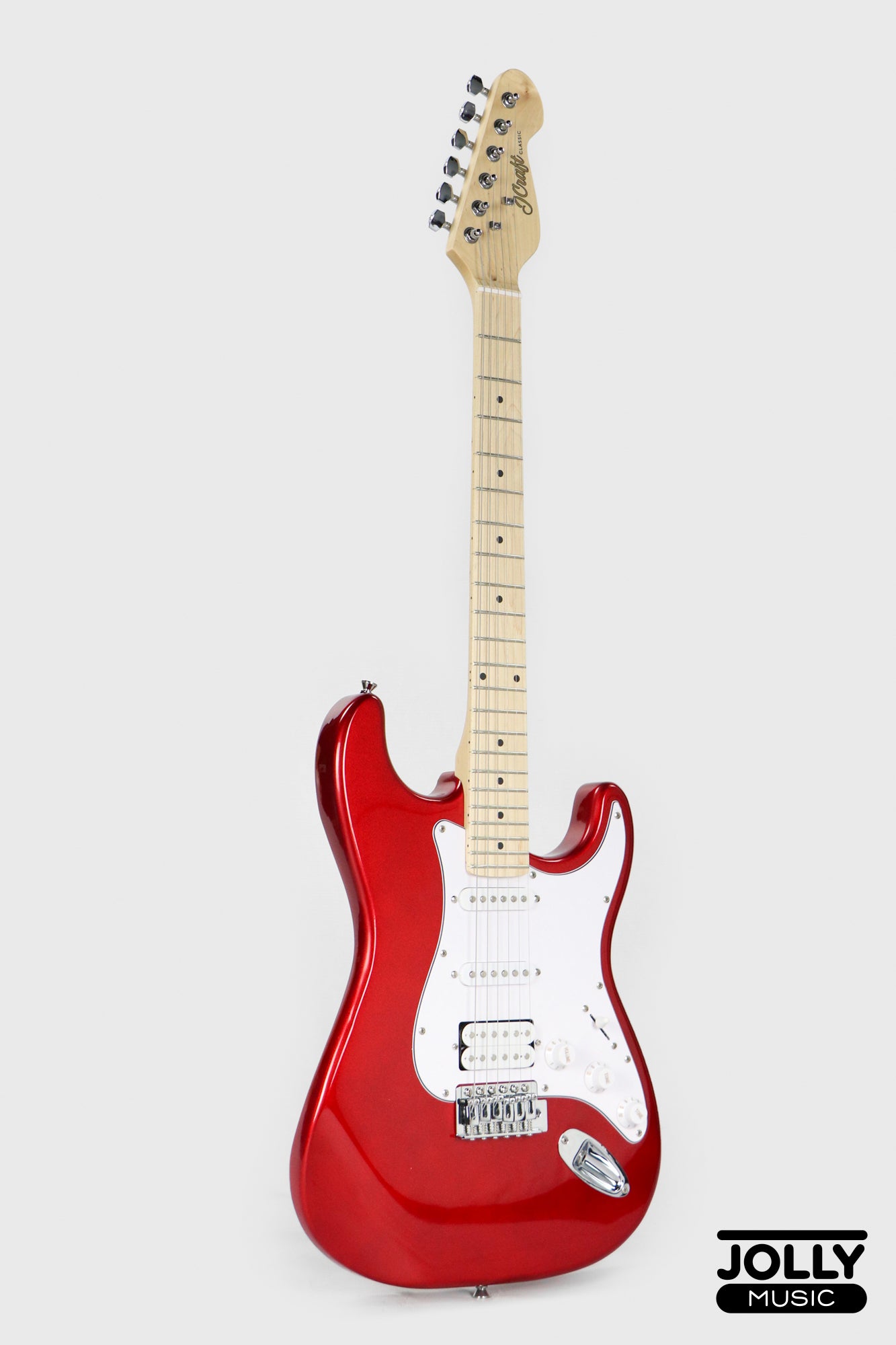 JCraft S-1H HSS Electric Guitar with Gigbag - Candy Apple Red