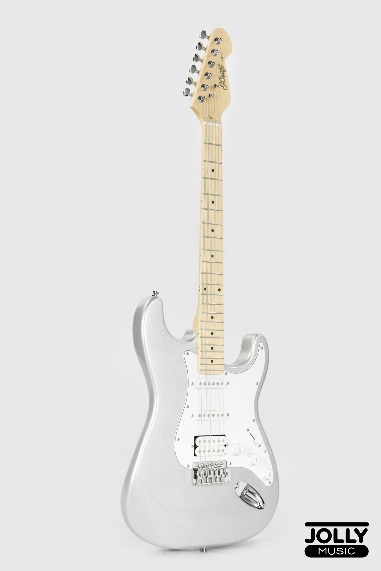JCraft S-1H HSS Electric Guitar with Gigbag - Silver Sky