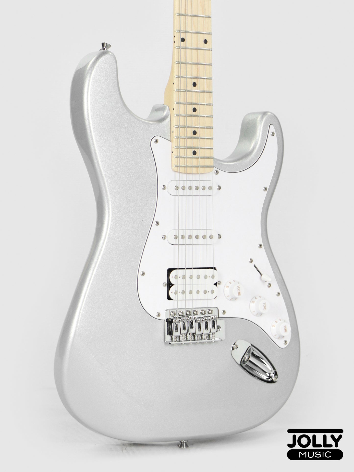 JCraft S-1H HSS Electric Guitar with Gigbag - Silver Sky