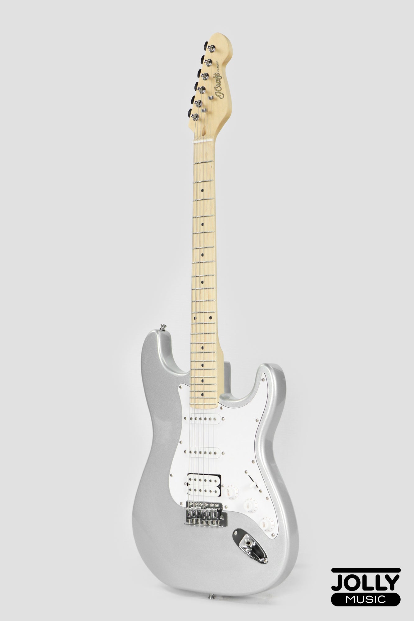 JCraft S-1H HSS Electric Guitar with Gigbag - Silver Sky