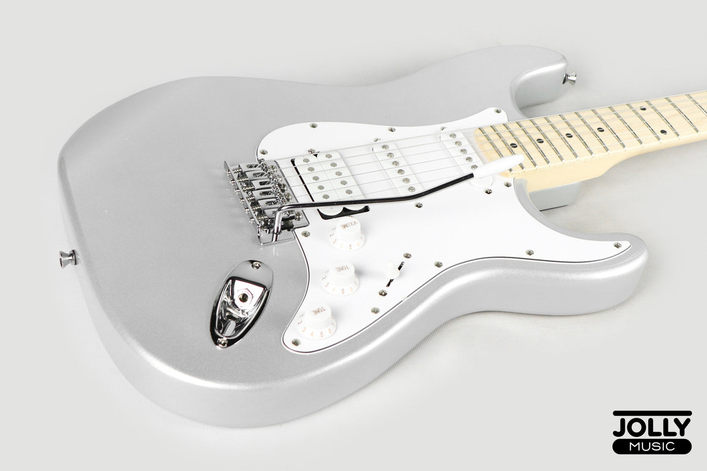 JCraft S-1H HSS Electric Guitar with Gigbag - Silver Sky
