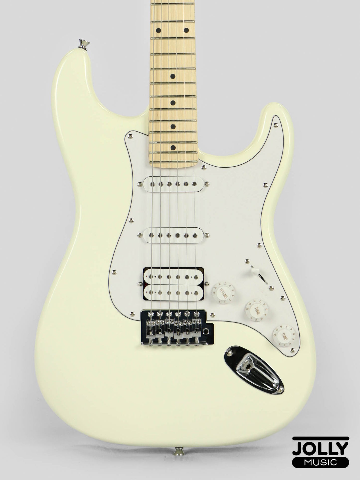 JCraft S-1H HSS Electric Guitar with Gigbag - Milky White