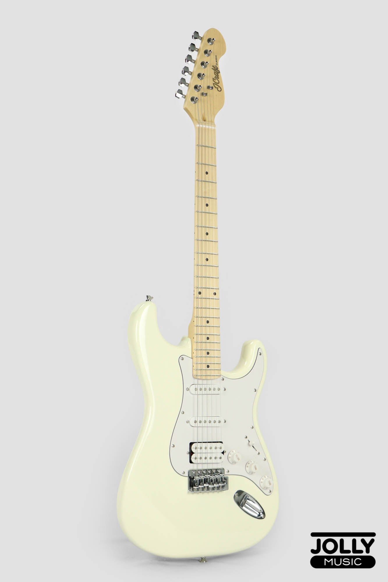 JCraft S-1H HSS Electric Guitar with Gigbag - Milky White