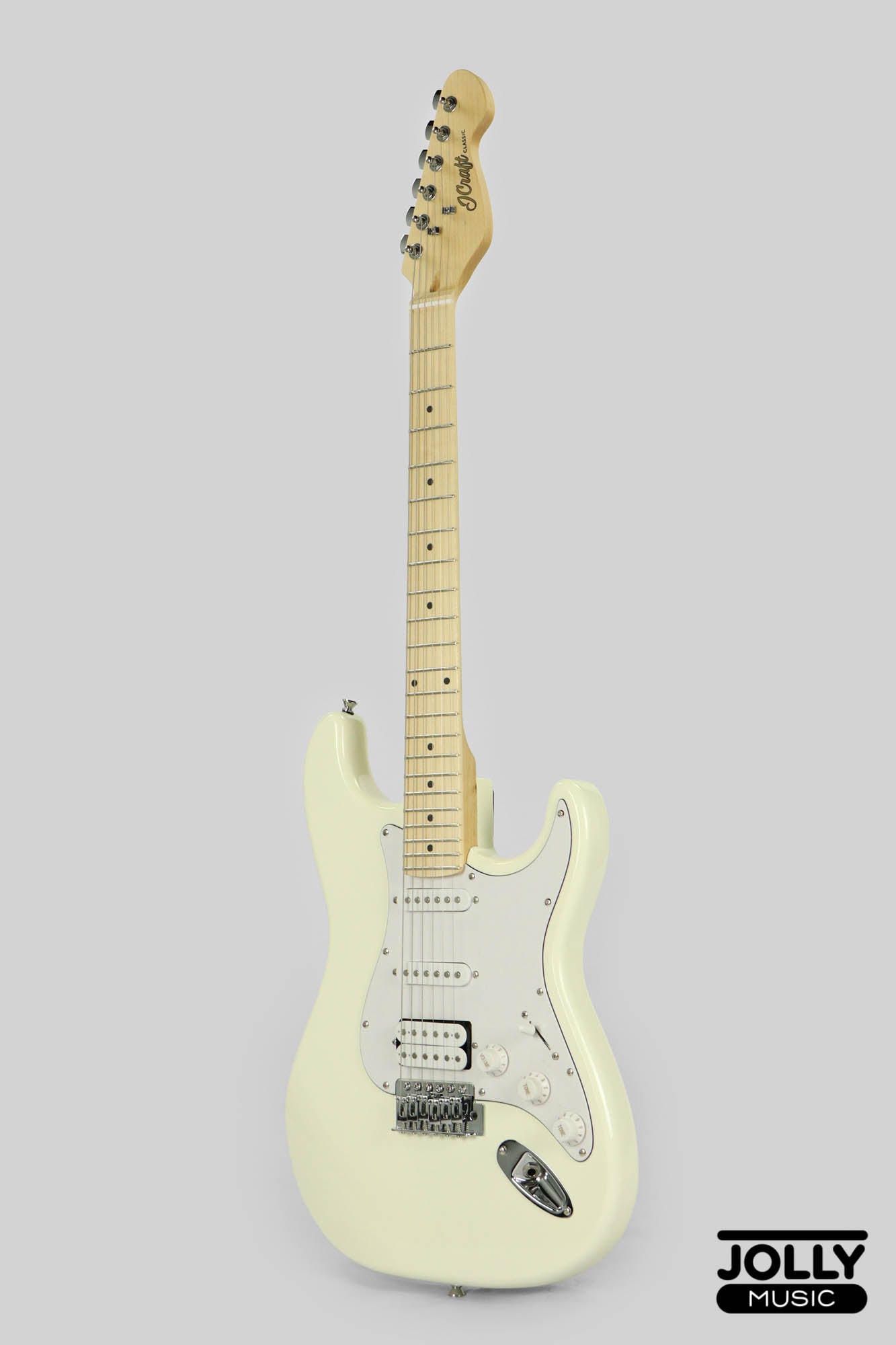 JCraft S-1H HSS Electric Guitar with Gigbag - Milky White