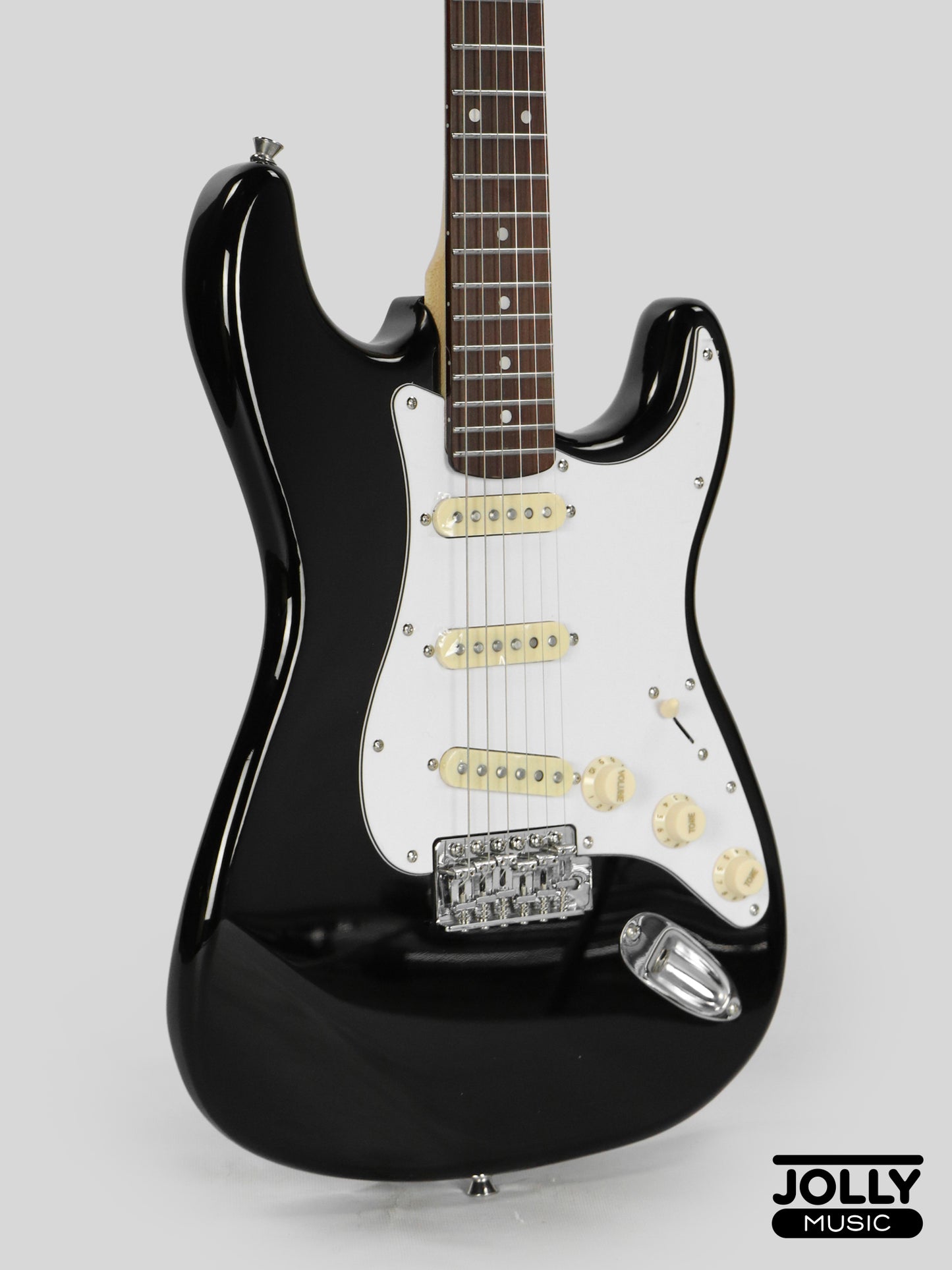 JCraft S-2 Stratocaster Stainless Frets Electric Guitar - RW / Black