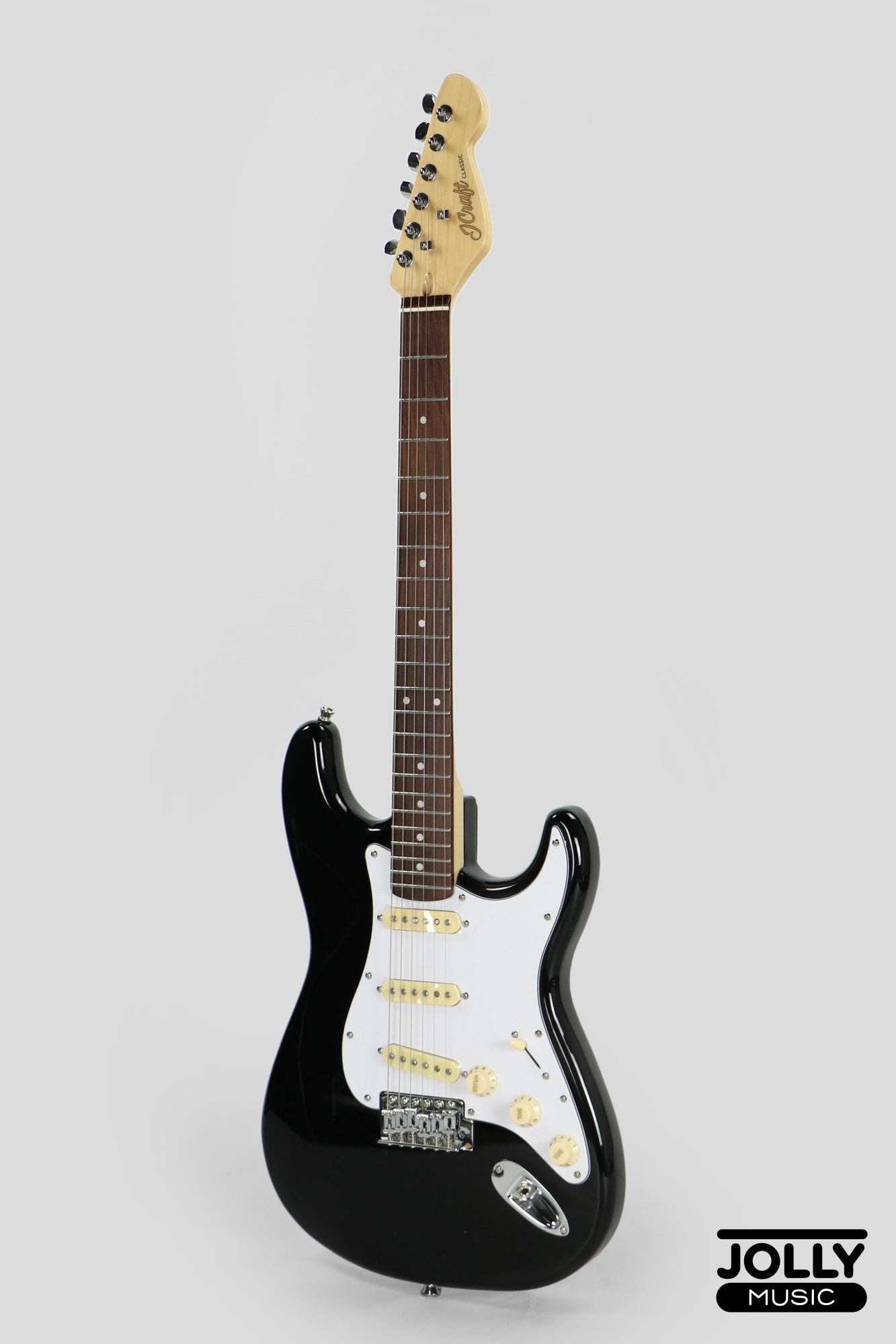 JCraft S-2 Stratocaster Stainless Frets Electric Guitar - RW / Black