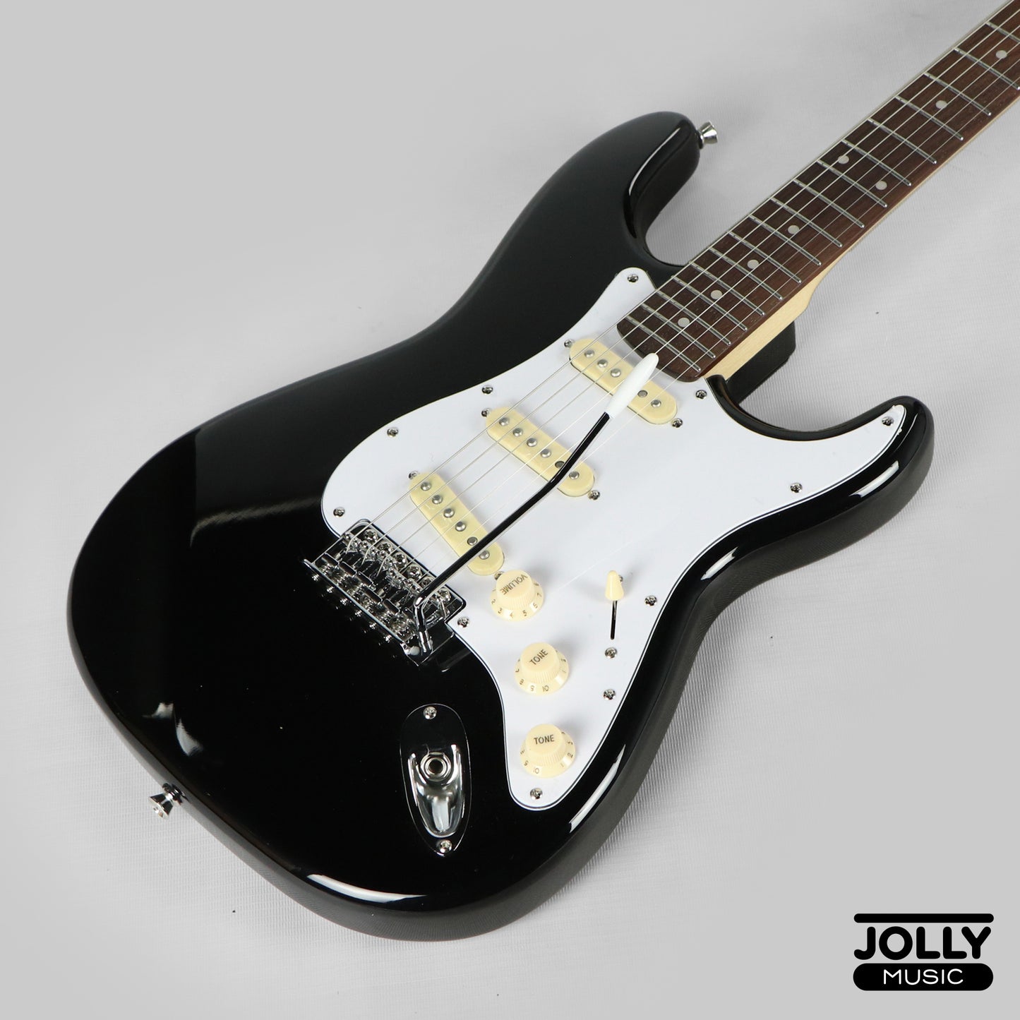 JCraft S-2 Stratocaster Stainless Frets Electric Guitar - RW / Black