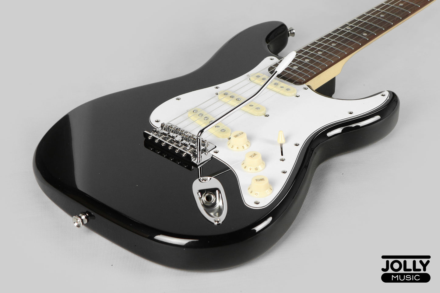 JCraft S-2 Stratocaster Stainless Frets Electric Guitar - RW / Black