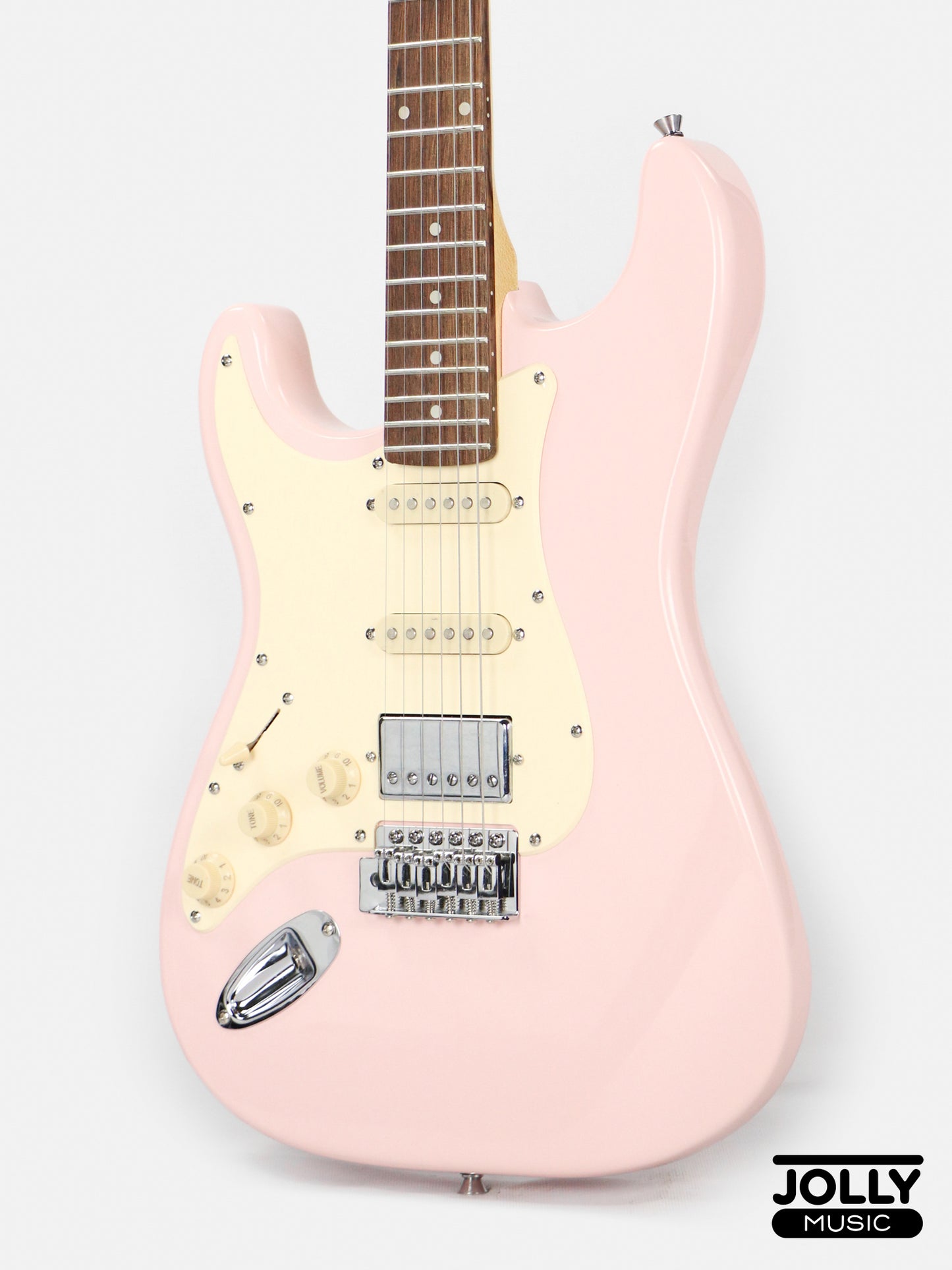 JCraft S-2HC HSS Left-Handed Electric Guitar with Gigbag - Shell Pink
