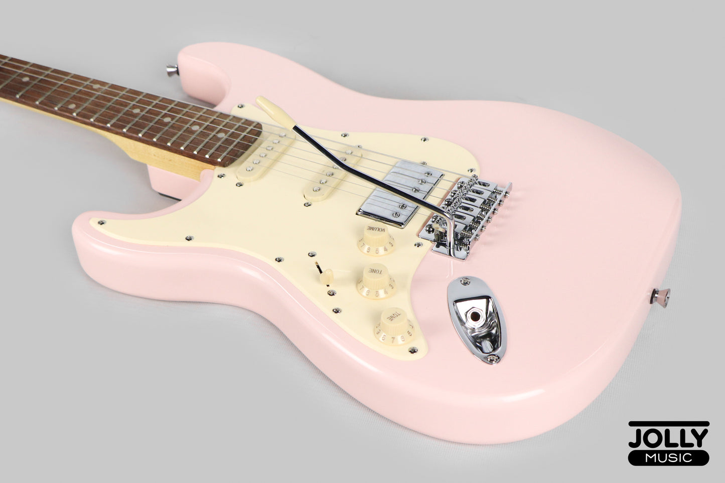 JCraft S-2HC HSS Left-Handed Electric Guitar with Gigbag - Shell Pink