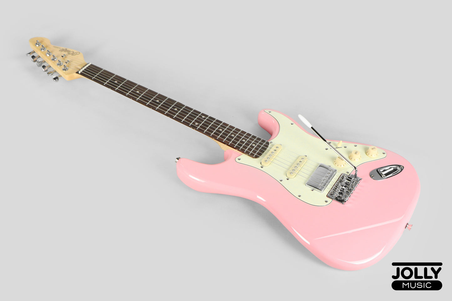 JCraft S-2HC HSS Stratocaster Stainless Frets Electric Guitar Rosewood / Chrome PU - Pink