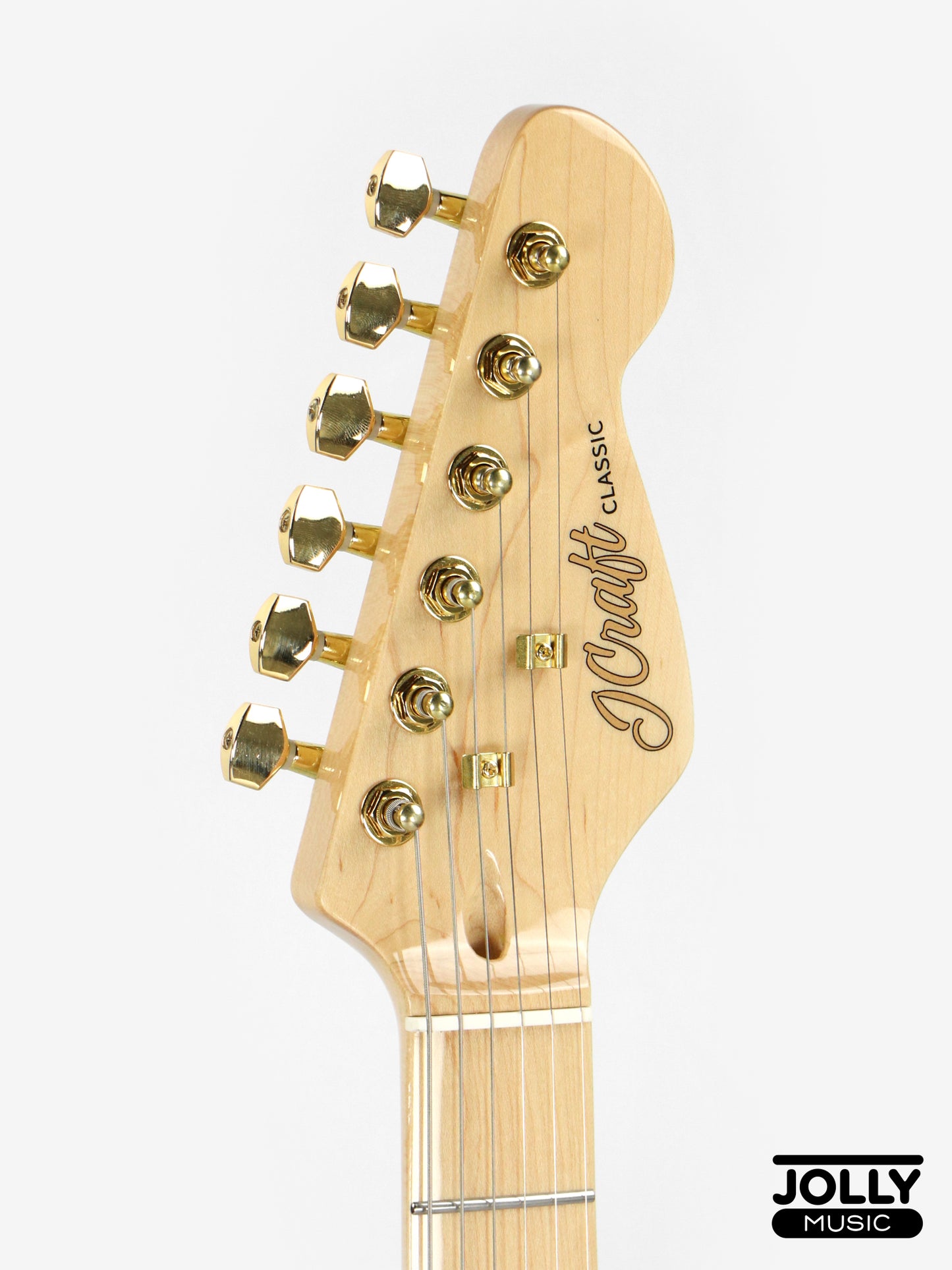 JCraft S-2HC HSS Stratocaster Stainless Frets Electric Guitar Maple / Gold HW - Pearl White
