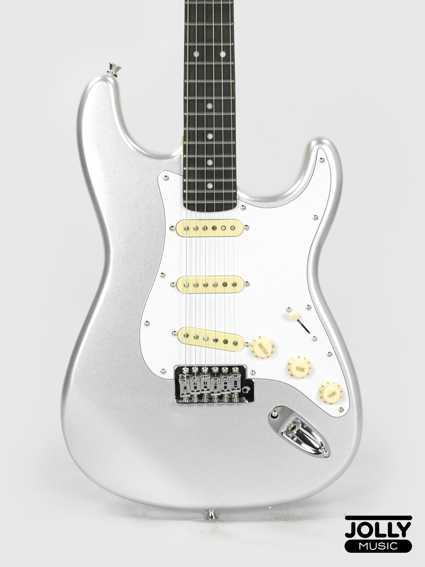 JCraft S-2 Stratocaster Stainless Frets Electric Guitar - RW / Metallic Silver