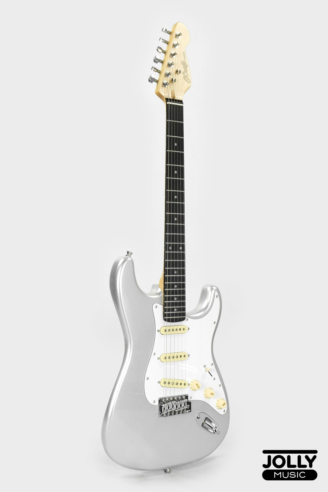 JCraft S-2 Stratocaster Stainless Frets Electric Guitar - RW / Metallic Silver