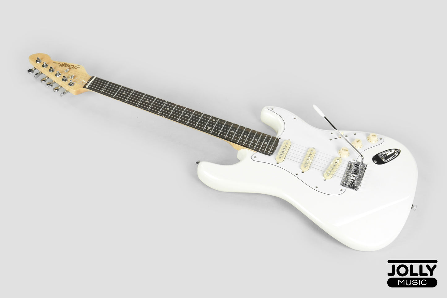 JCraft S-2 Stratocaster Stainless Frets Electric Guitar - RW / Pearl White